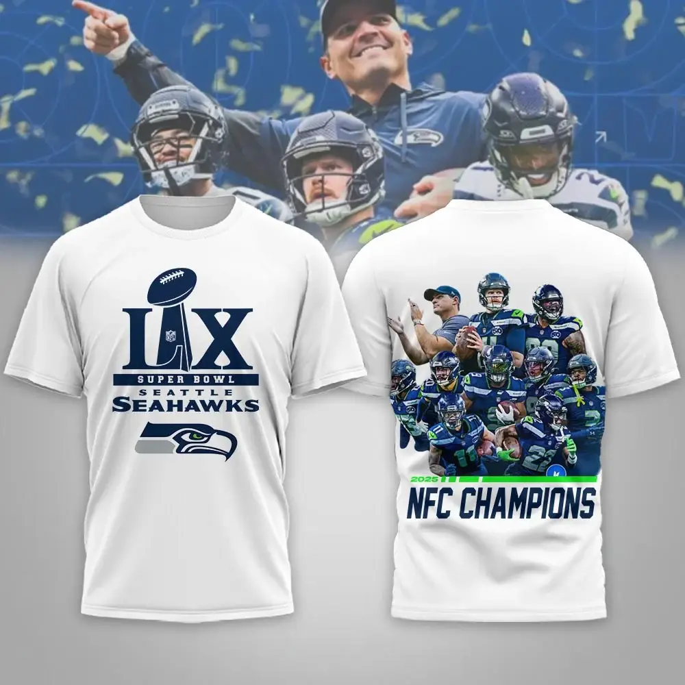 Seattle Seahawks 2025 NFC Champions | Super Bowl LIX Premium 3D Commemorative Tee