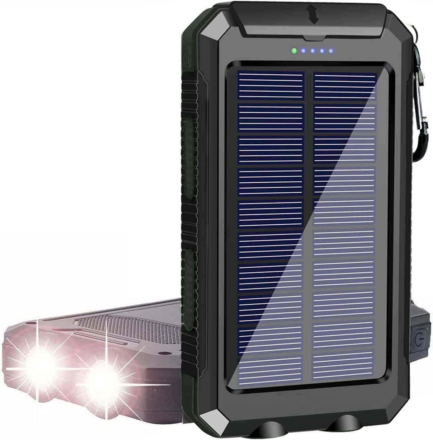 YELOMIN Solar Charger, 38800mAh Portable Solar Power Bank, Waterproof Battery Pack for Outdoor Activities, Camping External Backup Power Charger Dual USB 5V Outputs/LED Flashlights