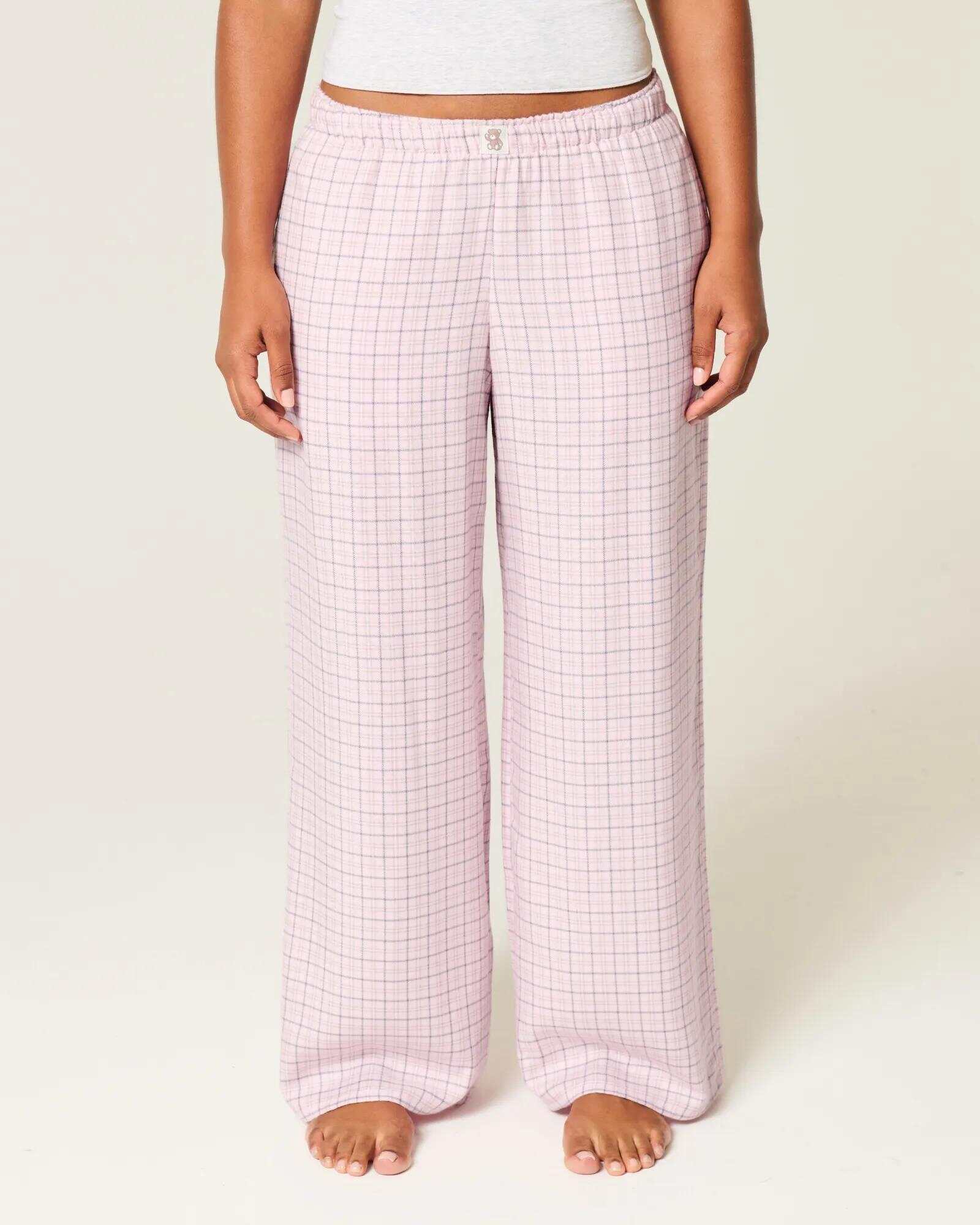 Number Graphic Baggy Flannel Pants