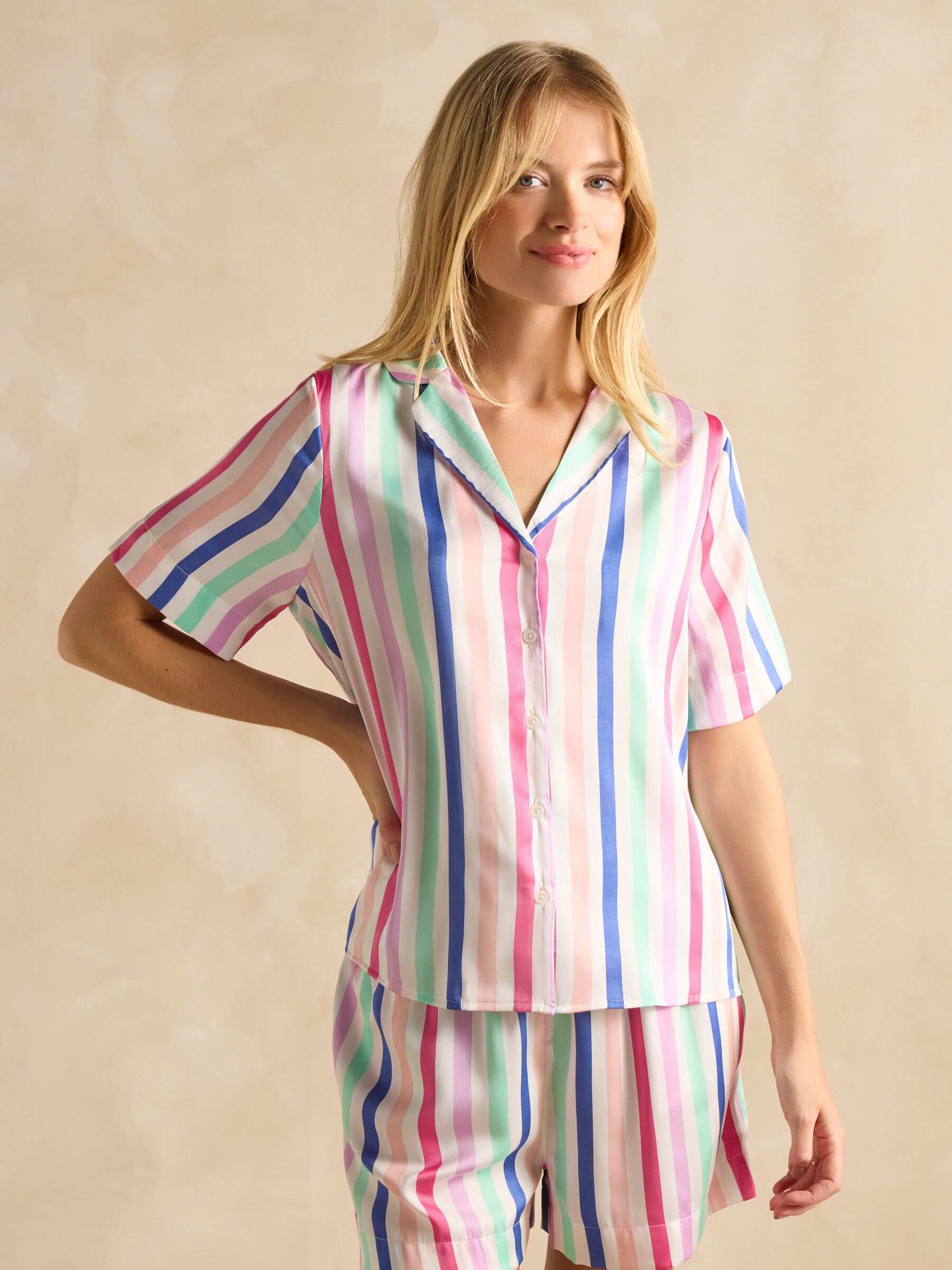 Natalia Blue Satin Short Pyjama Set