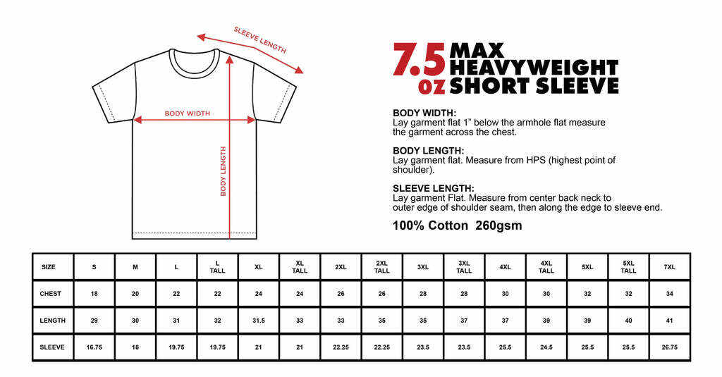 🔥Men's 7.5oz Max Heavyweight Short Sleeve Tee Regular (S to 5XLT)