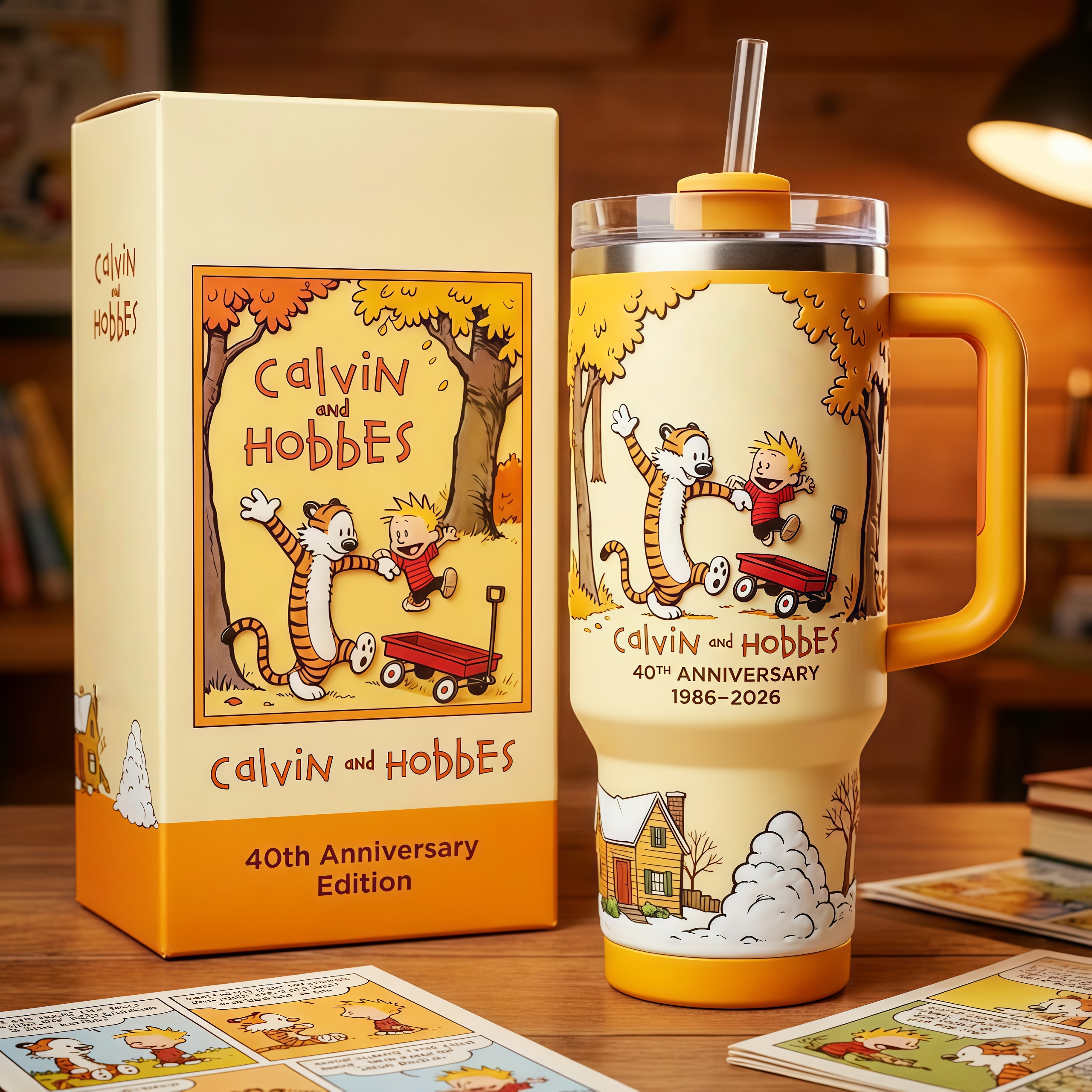 Calvin and Hobbes 40th Anniversary Tumbler