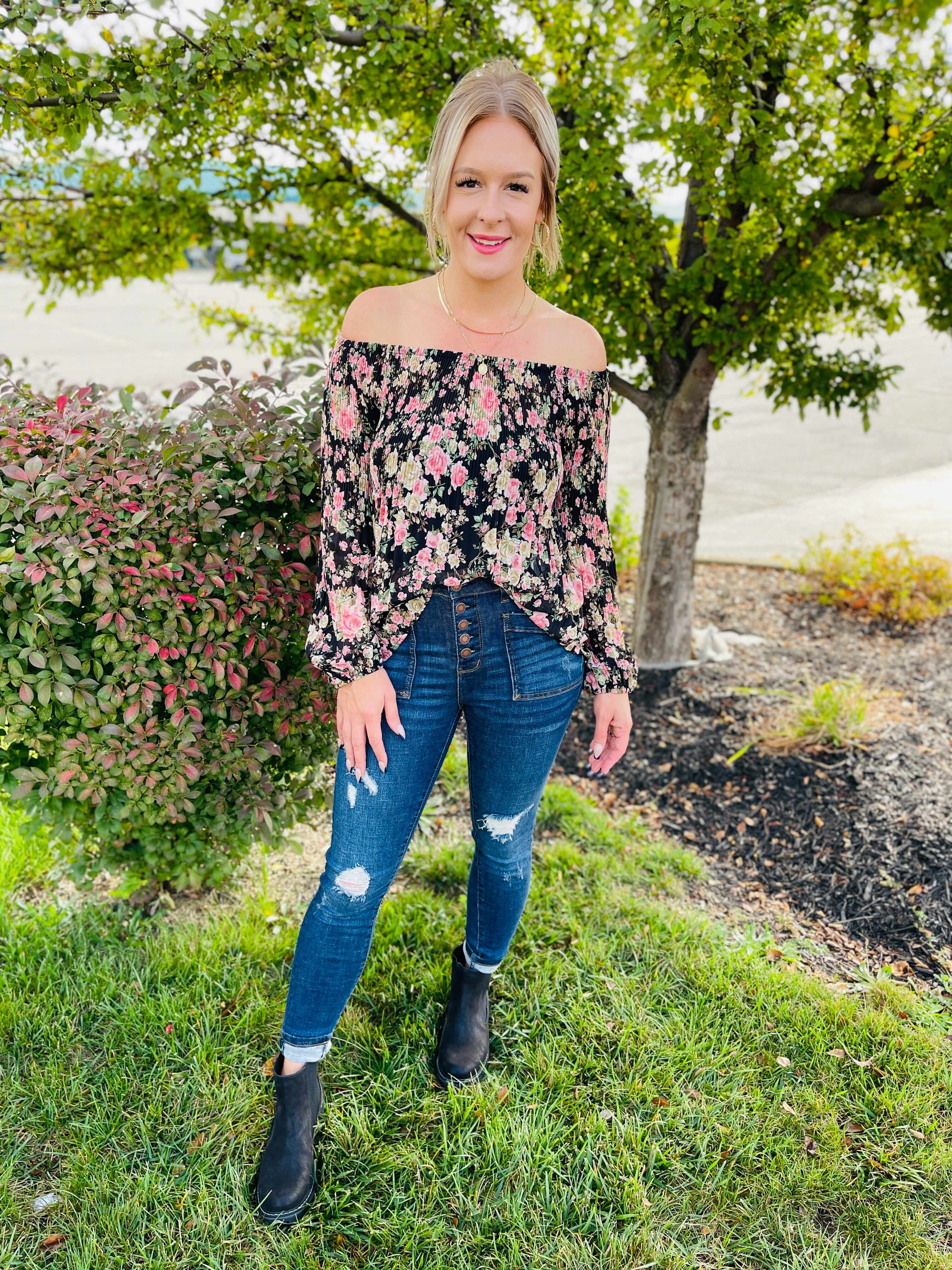 RESTOCK! Plus/Reg My Goodies Button Fly Patch Pocket Skinny Jean