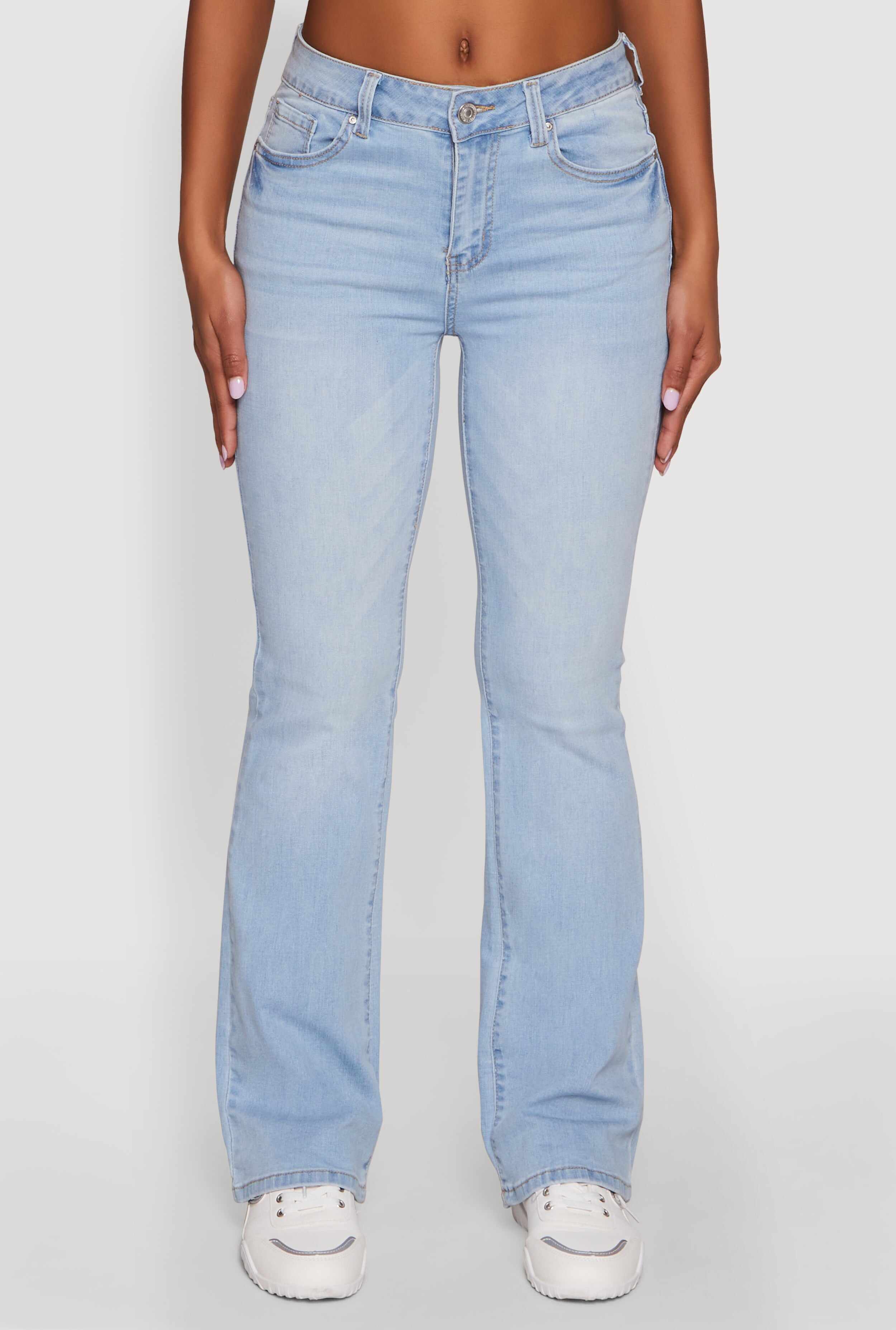 WAX Stretch Flap Pocket Mid Rise Bootcut Jeans