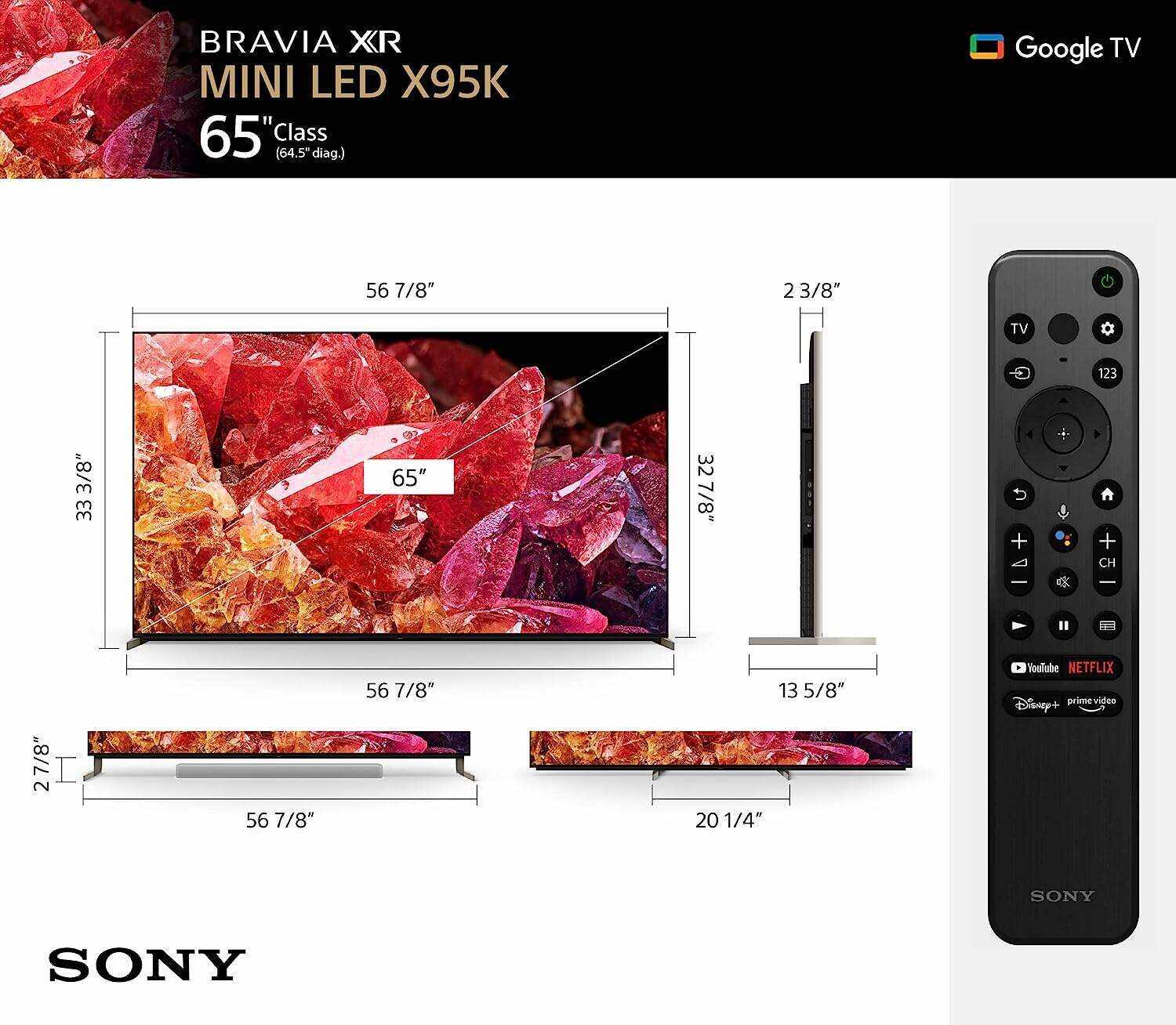 85 Inch 4K Ultra HD TV X95K Series: BRAVIA XR Mini LED Smart Google TV with Dolby Vision HDR and Exclusive Features for The Playstation® 5 XR85X95K- 2022 Model