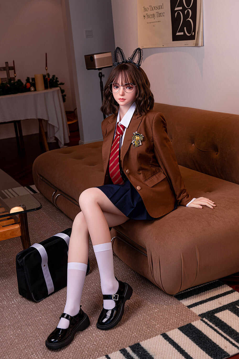Euphemia 5ft34/ 163cm #66 Head Full Silicone Japanese Uniform Realistic Sex Doll