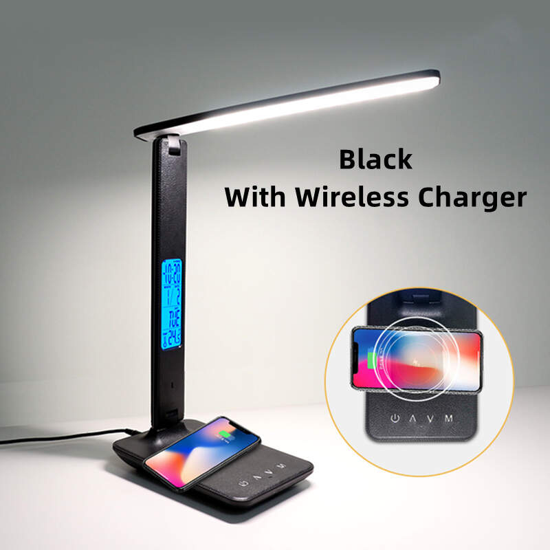 1pc OTHAI LED Desk Lamp, Office Table Lamp With Wireless Charger, Suitable For Home, Office Dimmable Desk Lamp, With USB Charging Port, Built-in Clock, Calendar, Thermometer And Reading Desk Lamp