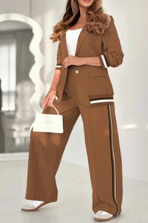 Women's Casual Beige 2-Piece Set - Comfortable & Stylish for Every Spring Occasion