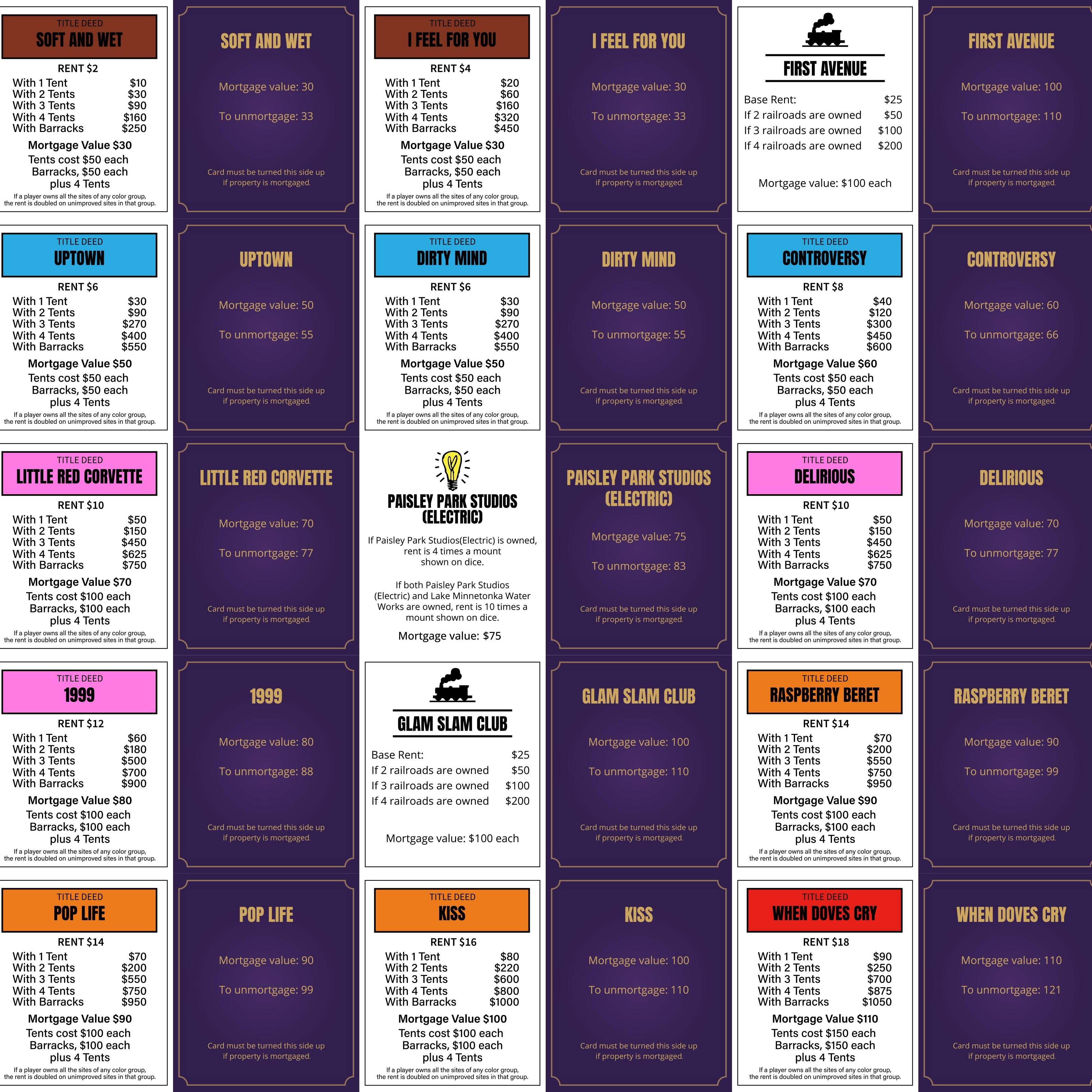 MONOPOLY: Prince Musician Edition