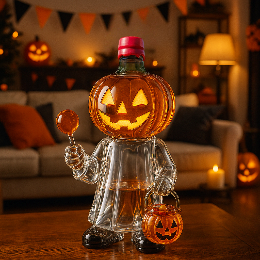 Jack-O’-Lantern Ghost  Whiskey Bottle