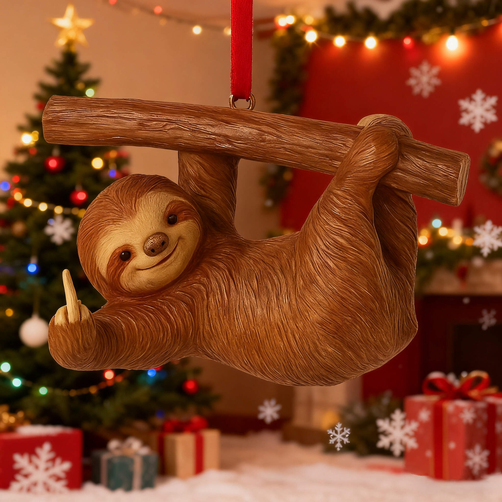 Coolest Sloth of Christmas Ornament