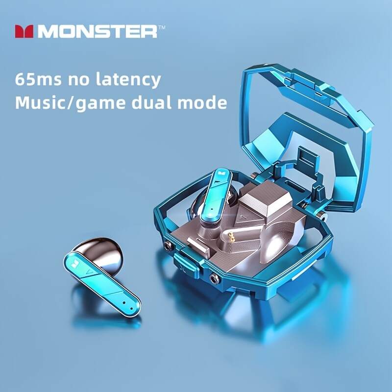 Monster XKT09 TWS Wireless Headphones High Quality Ultra Long Standby,Built-in Mic, Touch Control, USB Charging Case,  Long Hr Battery Earphones, Waterproof For Sport