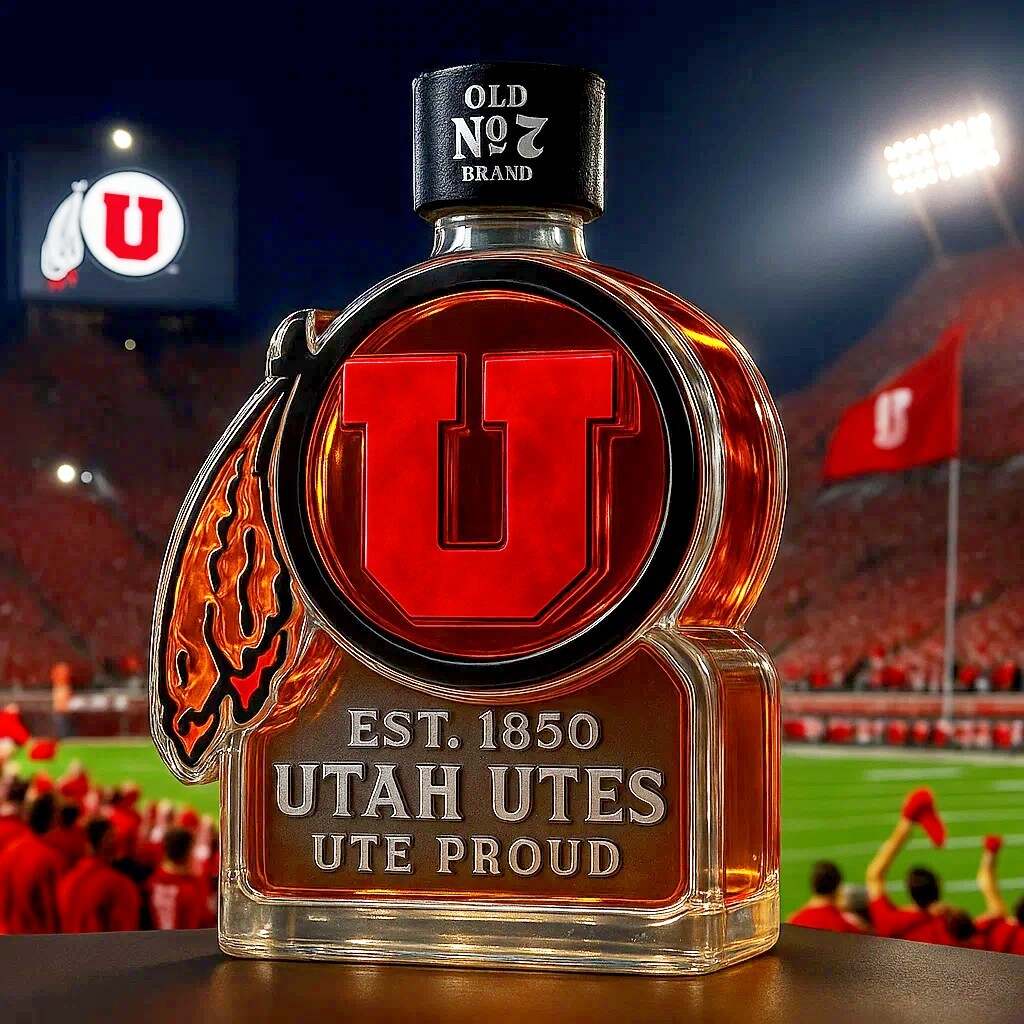 Utah Utes LOGO Limited Edition Whiskey Bottle