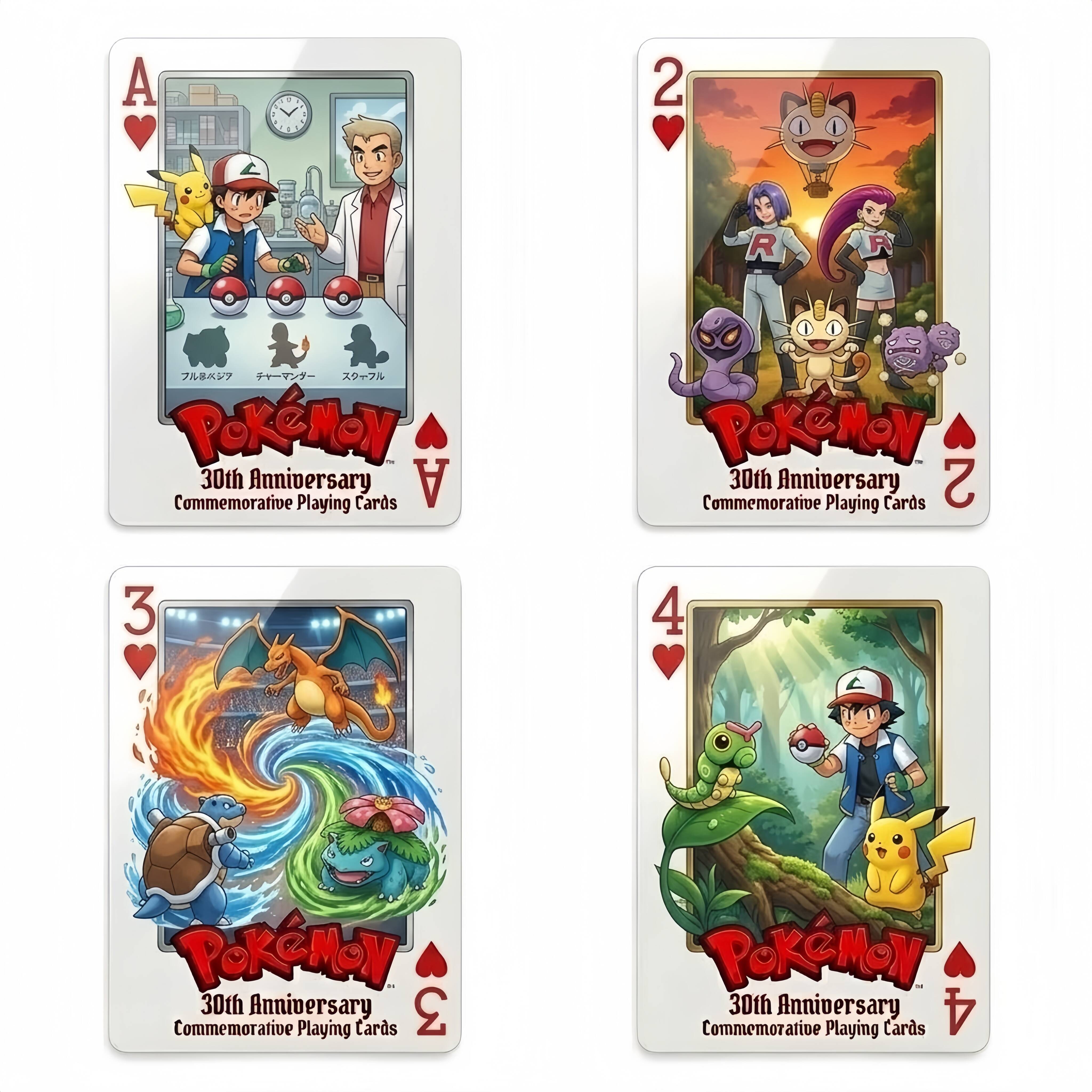 Pokémon 30th Anniversary Commemorative Edition Playing Cards—54 CARDS
