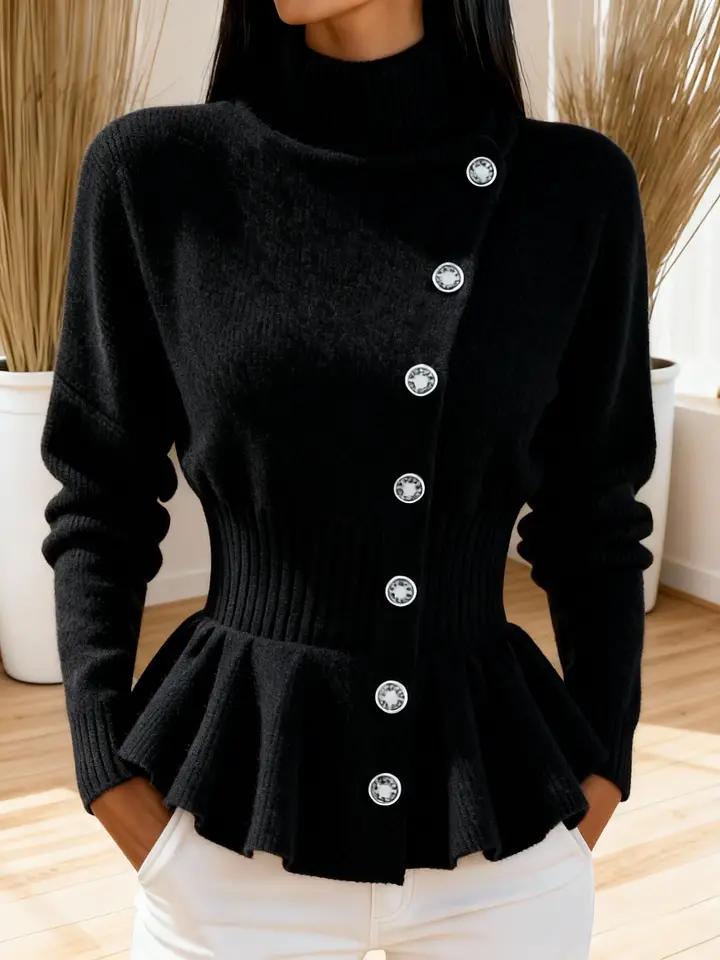🔥Summer Arrivals🌟Slim Turtleneck Solid Color Pullover Knitted Top