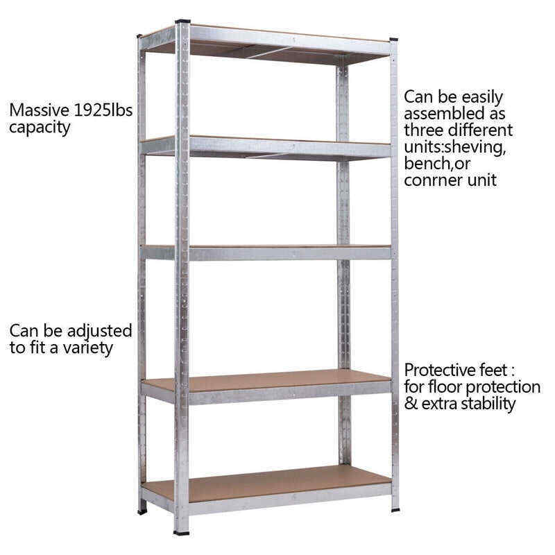 72 Inch 5-Shelf Steel Garage Storage Rack Display Stand with Adjustable Shelves