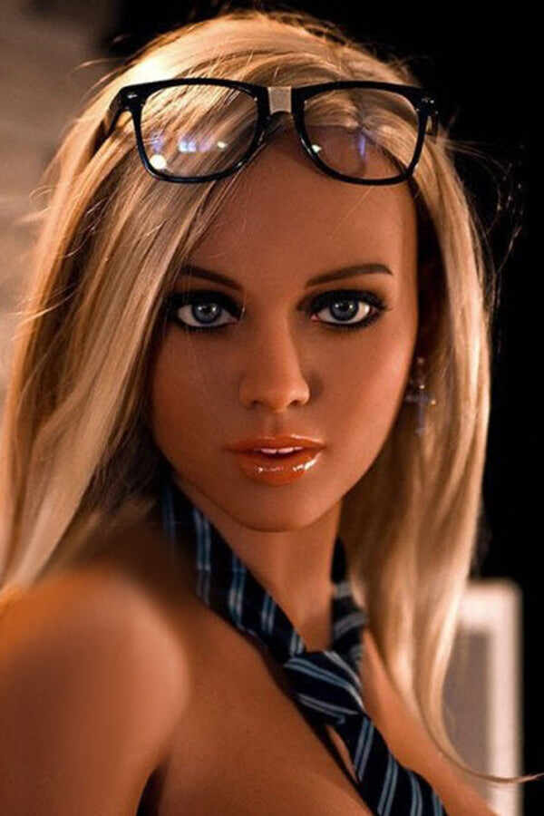 #174 TPE Blonde Tanned Sex Doll Head Only