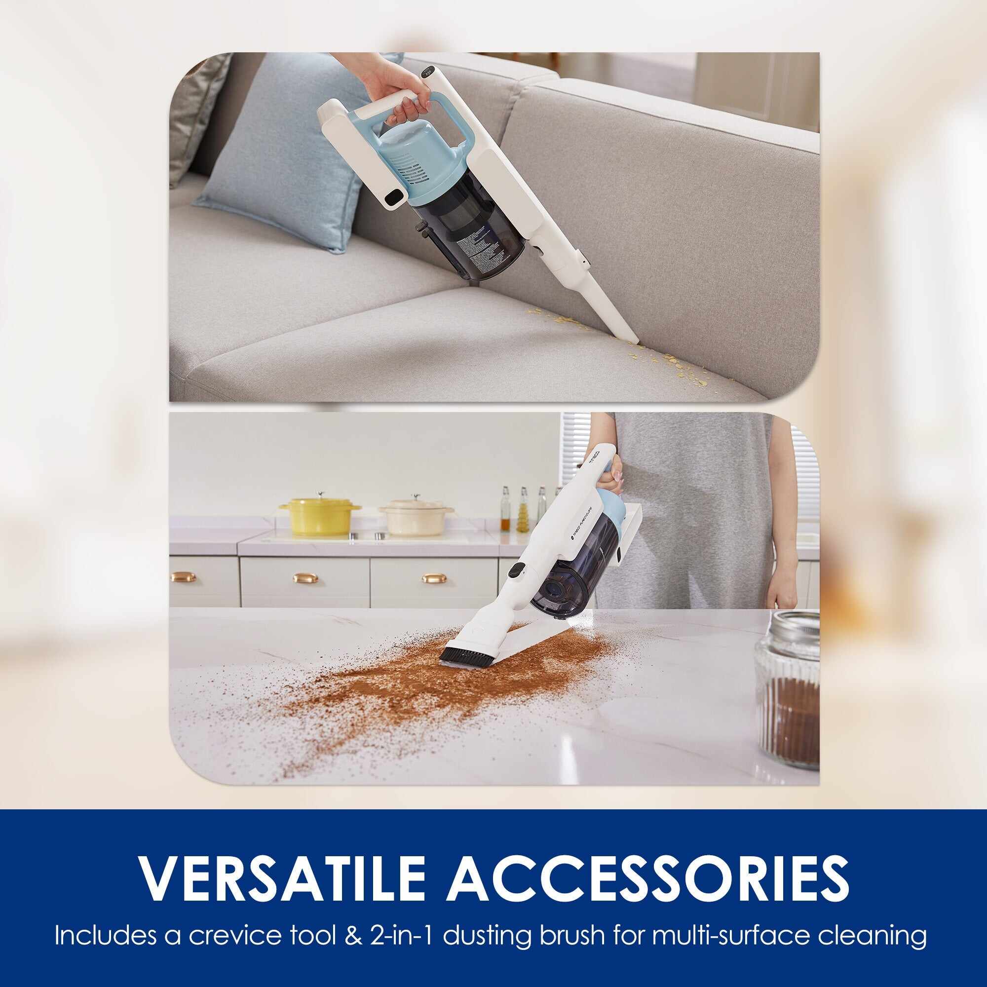 Tineco GO Cordless Stick Vacuum, 40 min Run Time - Powder Blue (GO203)