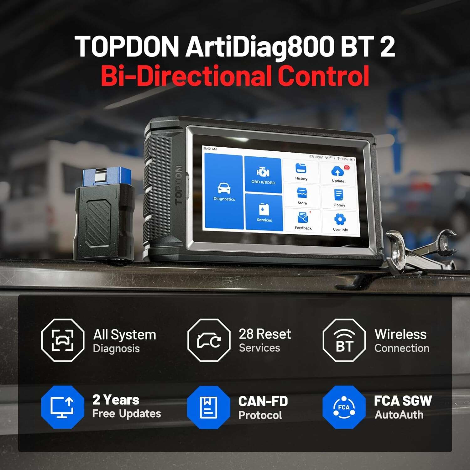 2026 Bidirectional Scan Tool, Function as AD900 Lite AD Pro, All System Automotive Diagnostic Scanner, Active Test, 28+ Reset Service, FCA Autoauth, 2 Years Free Update