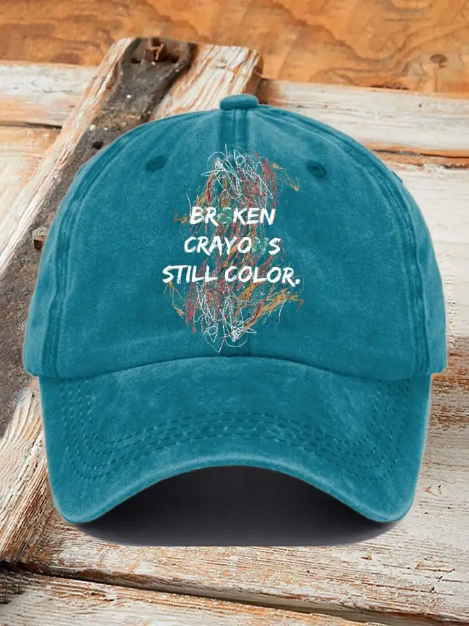 Casual Broken Crayons Still Color Print Baseball Cap
