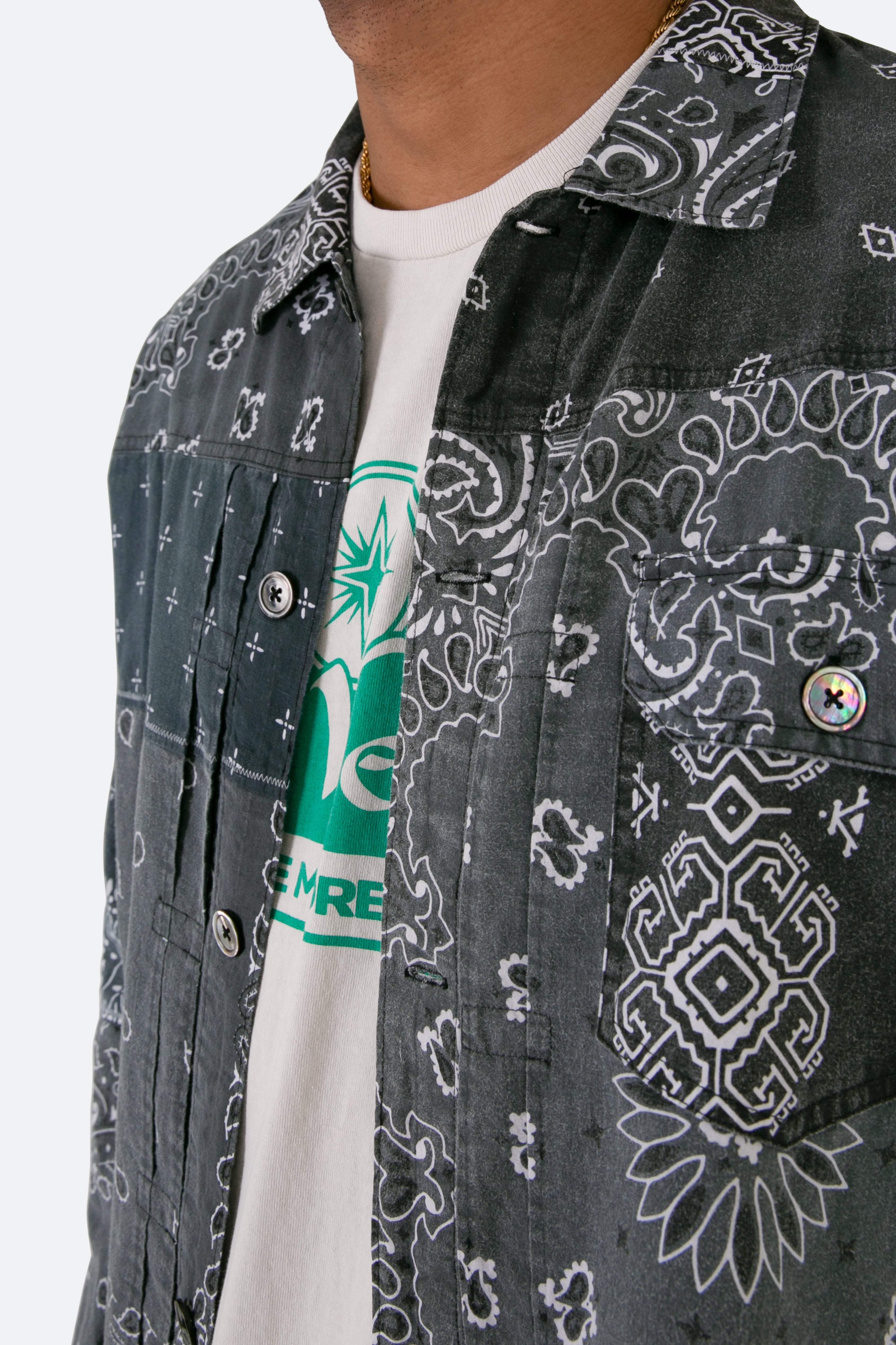 Bandana Trucker Shirt - Black