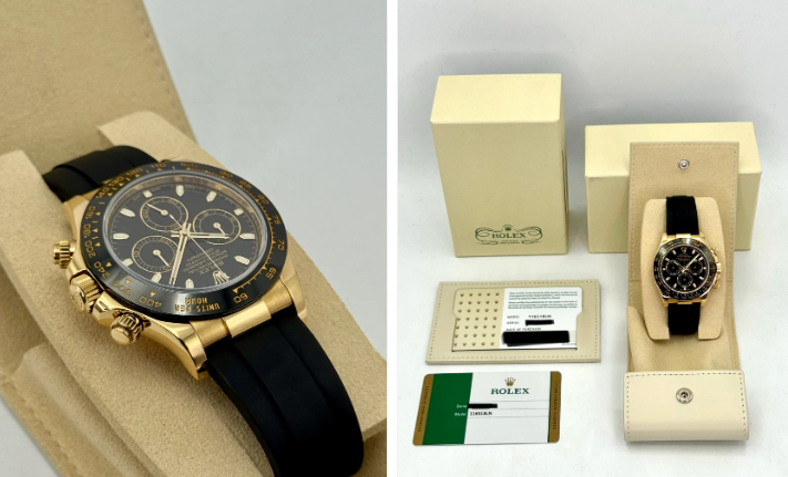 2025 CPO Rolex Daytona 40mm 116518LN Yellow Gold Oysterflex Black Dial (CPO)