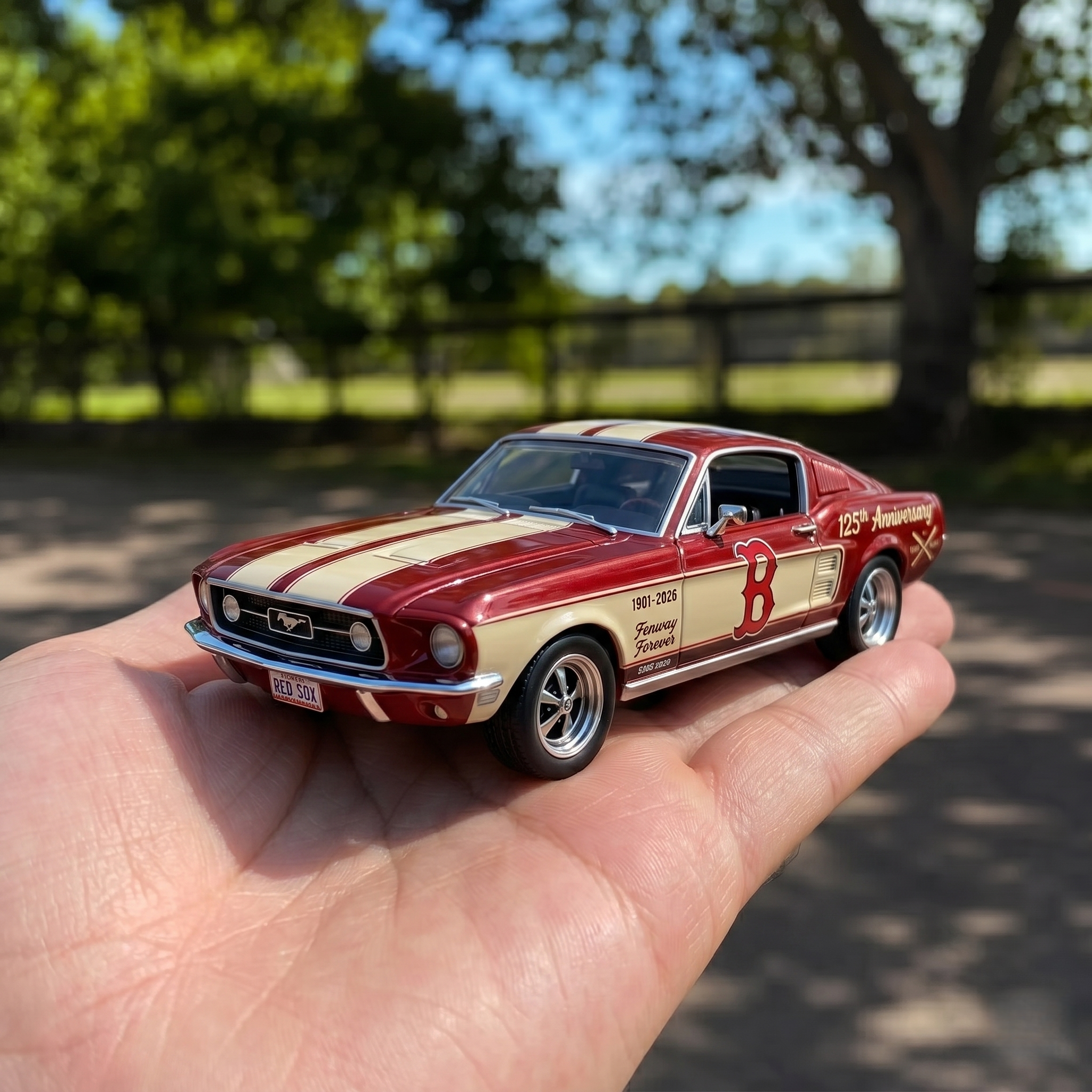Hot Wheels Boston Red Sox 125th Anniversary 1967 Ford Mustang Fastback Model