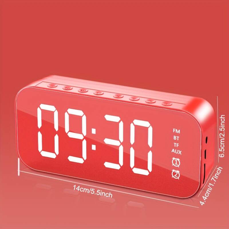 5.0 Burst Wireless Speakers 47244.09inch/Ah New Mini Home Small Mirror Sound Remote Alarm Clock Smart Speakers