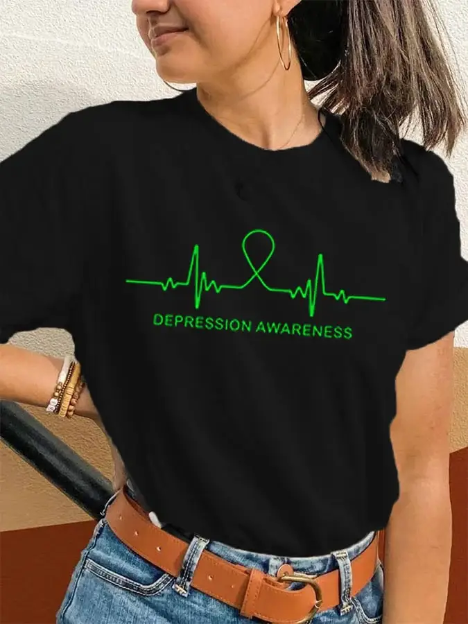 Women's Depression Awareness I AM THE STROM Printed T-Shirt