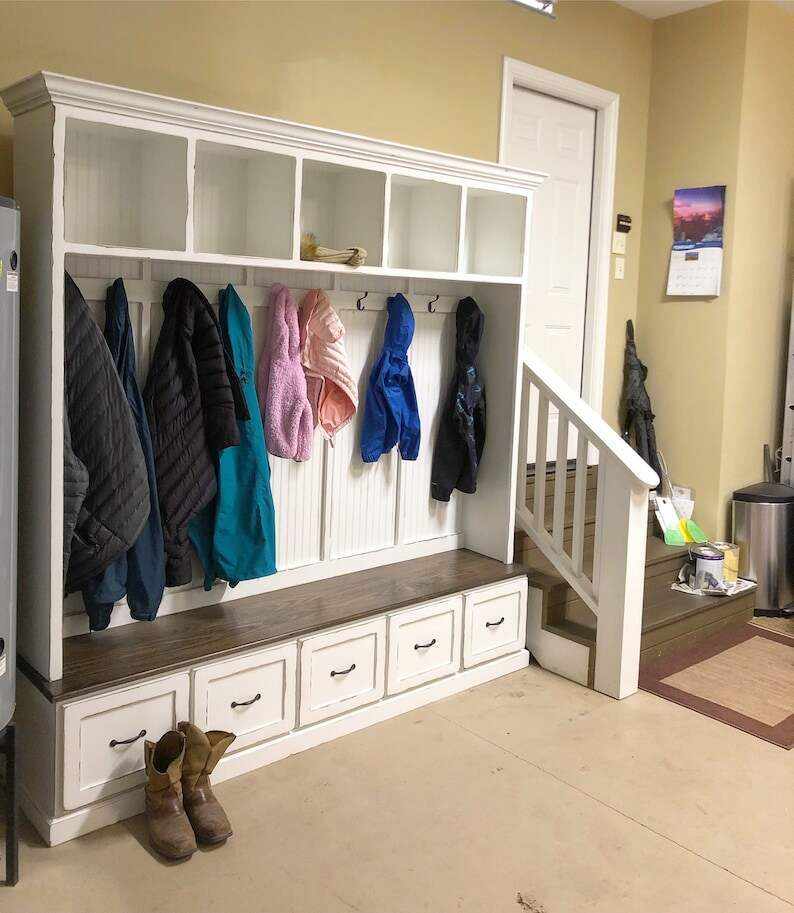 GEORGIA 5-section Mudroom locker bench with storage