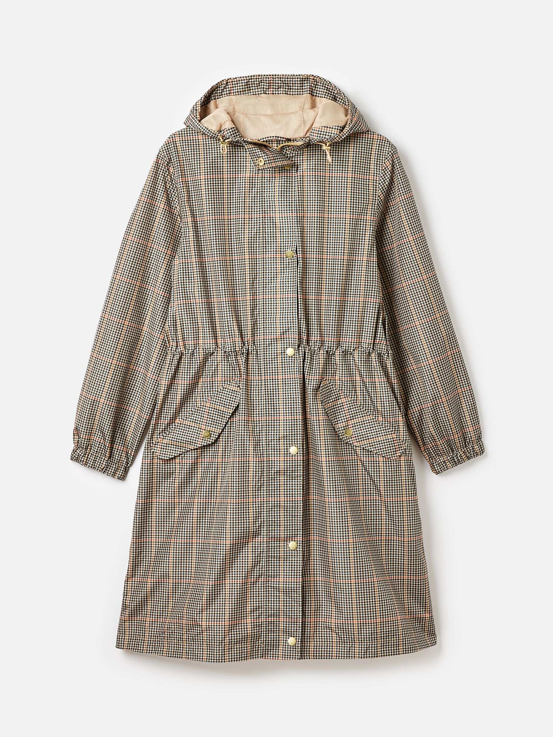 Holkham Brown Check Waterproof Packable Raincoat With Hood