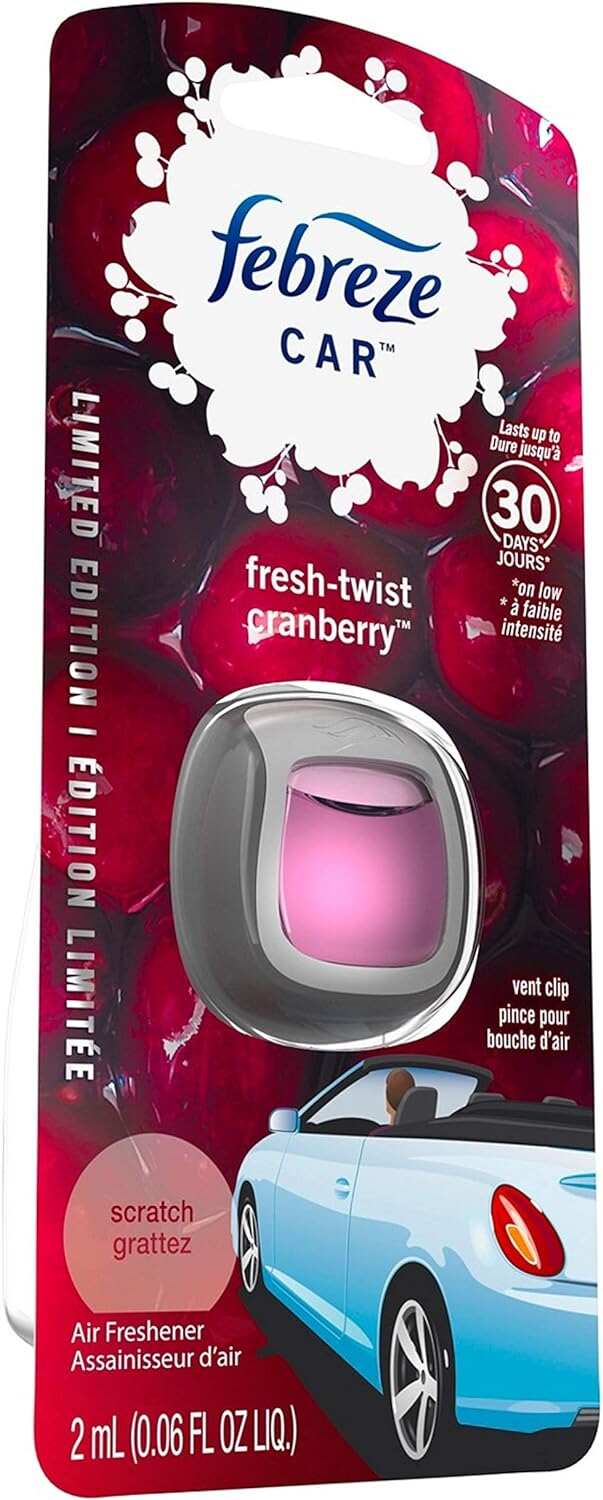 Febreze Car Air Fresheners, New Car Scent, Odor Eliminator for Strong Odors Car Vent Clips (2 Count)