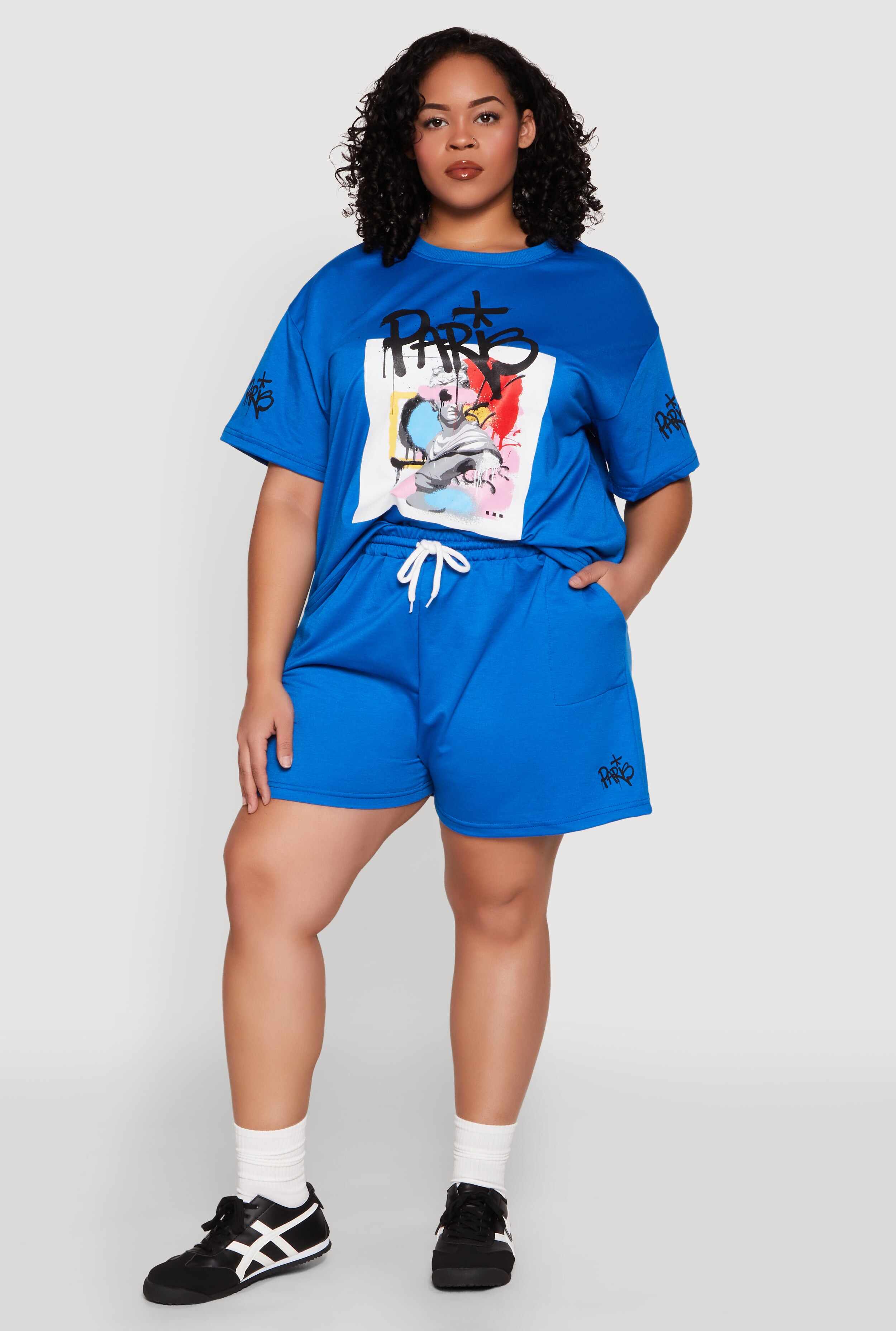 Plus Size Paris Graphic Print Top