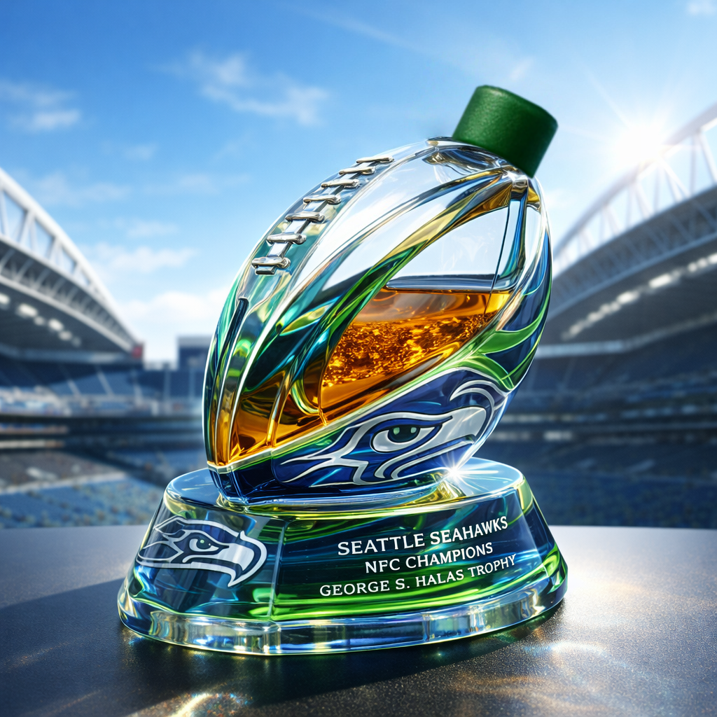 Seattle Seahawks NFC Champions Commemorative Whiskey Bottle