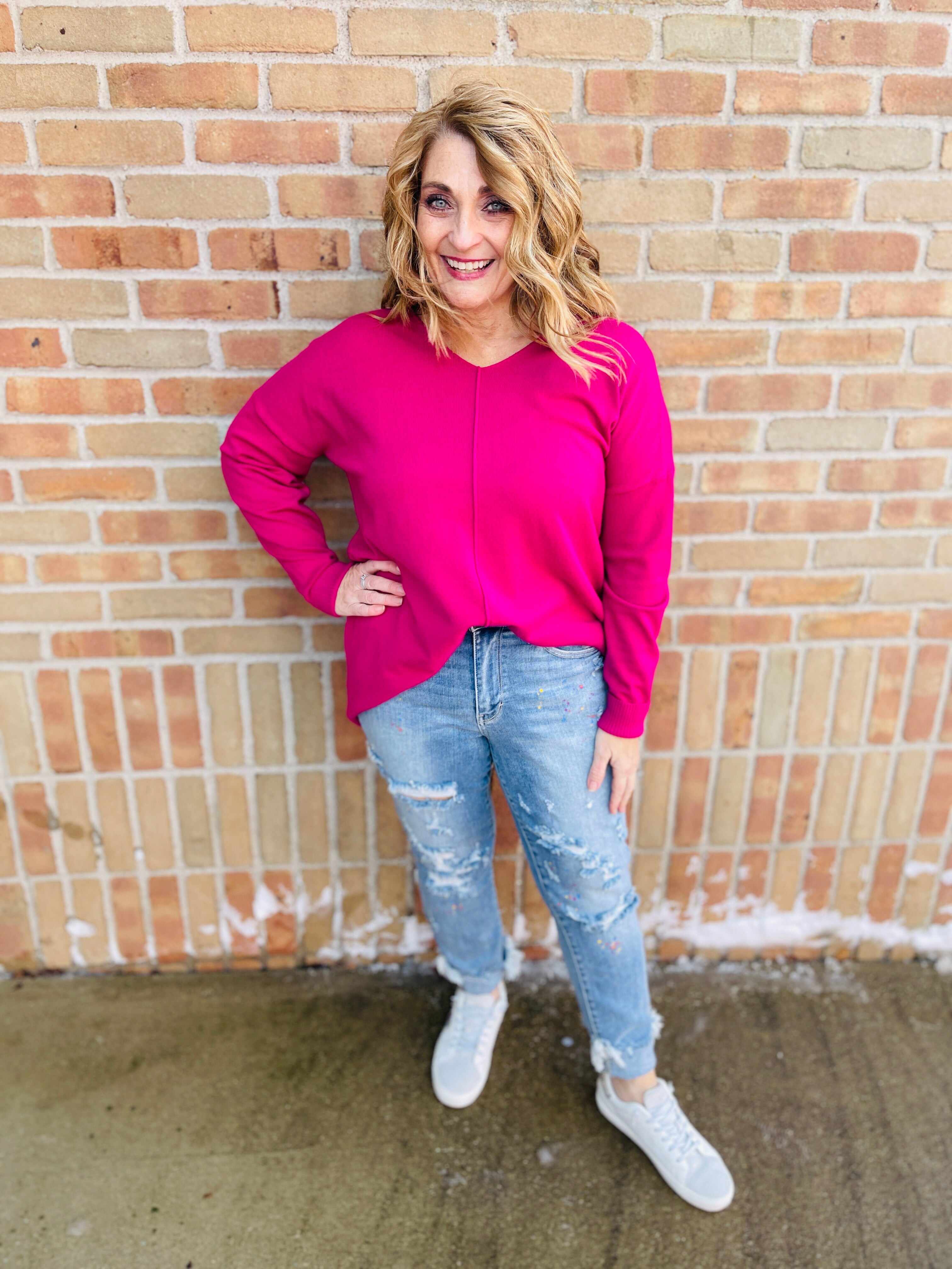 Plus/Reg Color Me Happy Boyfriend Jeans