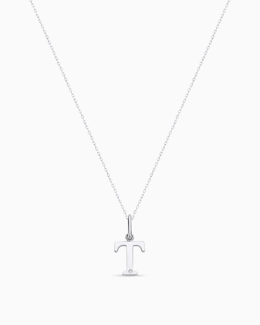 Diamond Vintage Alphabet Charm Necklace