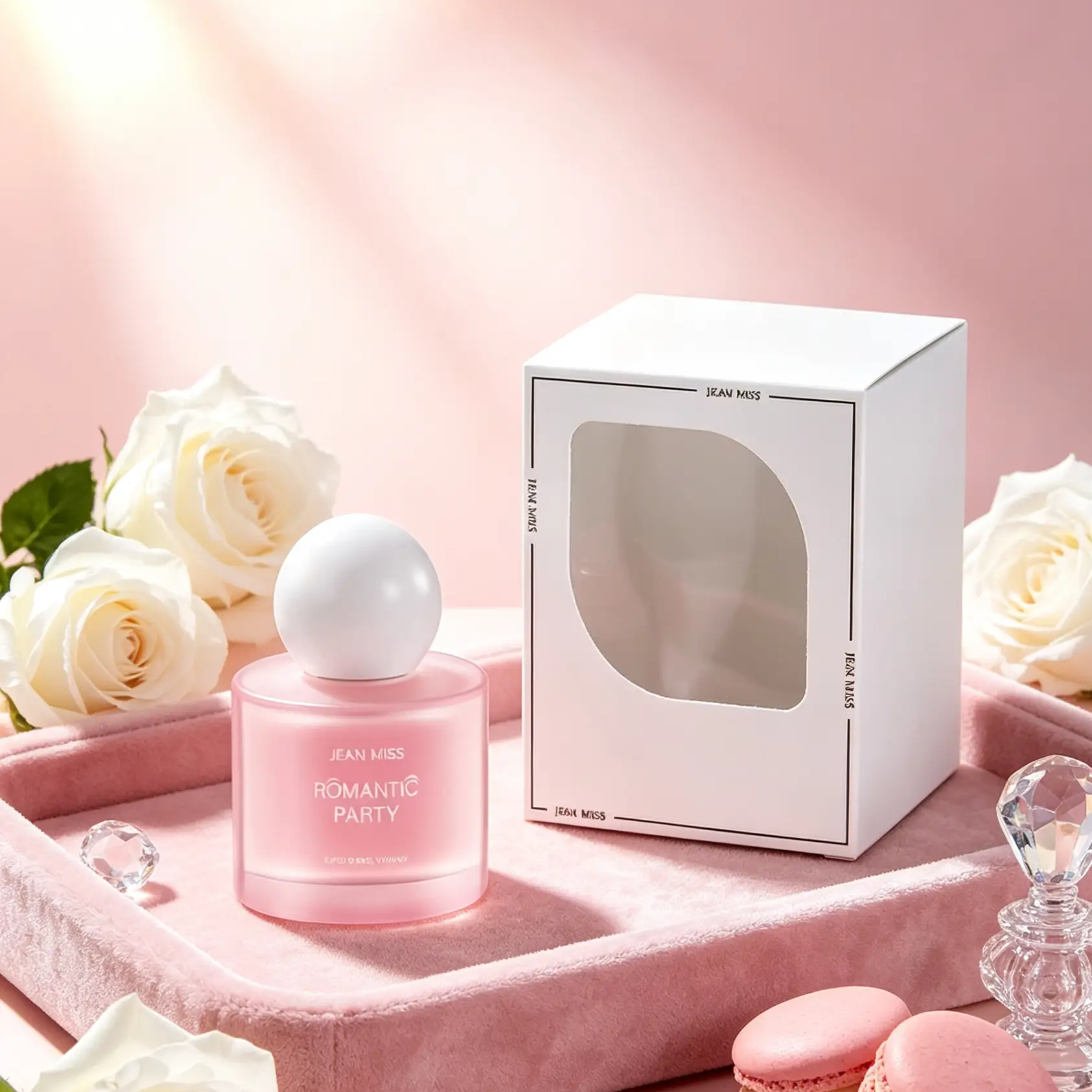 Romantic Party Eau de Toilette 50ml, White & Pink Frosted Round Ball Cap Perfume