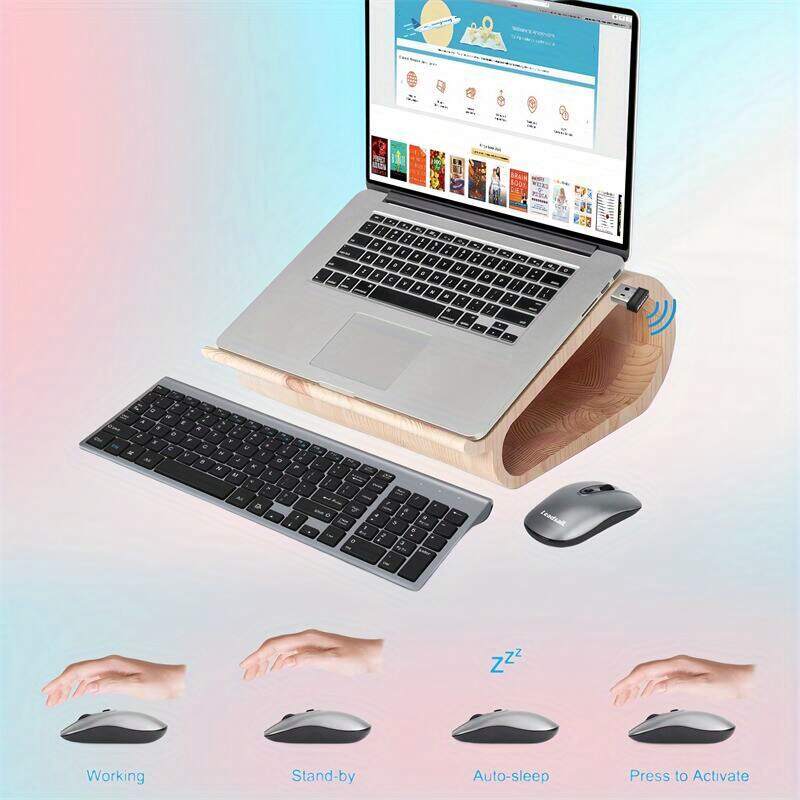 Wireless Keyboard and Mouse Combo | Compact and Silent Wireless USB Mouse and Computer Keyboard Set | for Windows Laptop, Desktop, PC