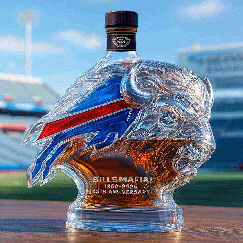 Buffalo Bills 65th Anniversary Whiskey Bottle