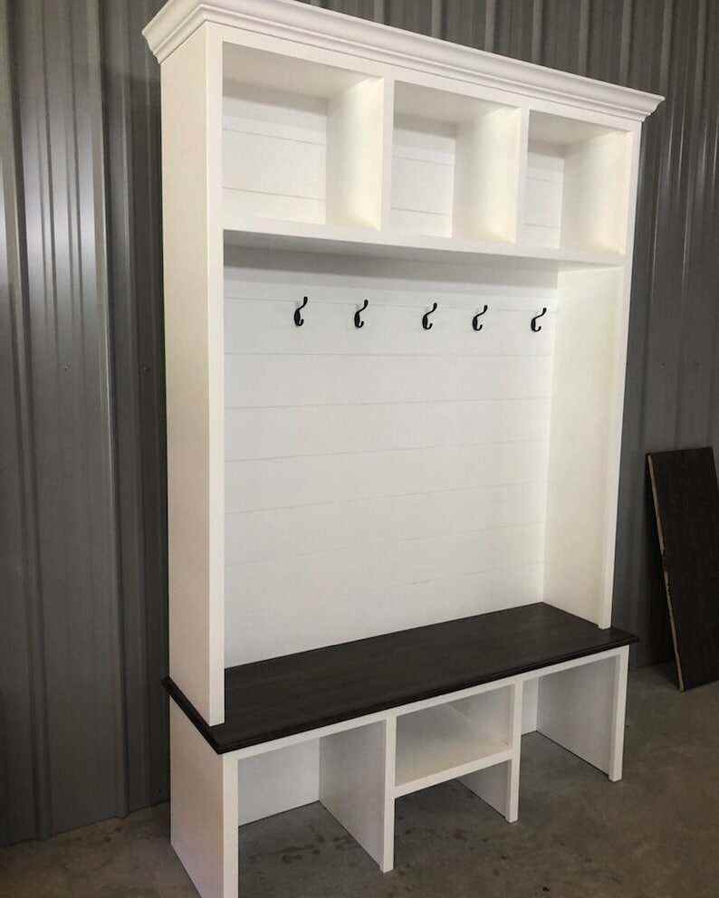BLUFFTON 3 section mudroom locker hall tree