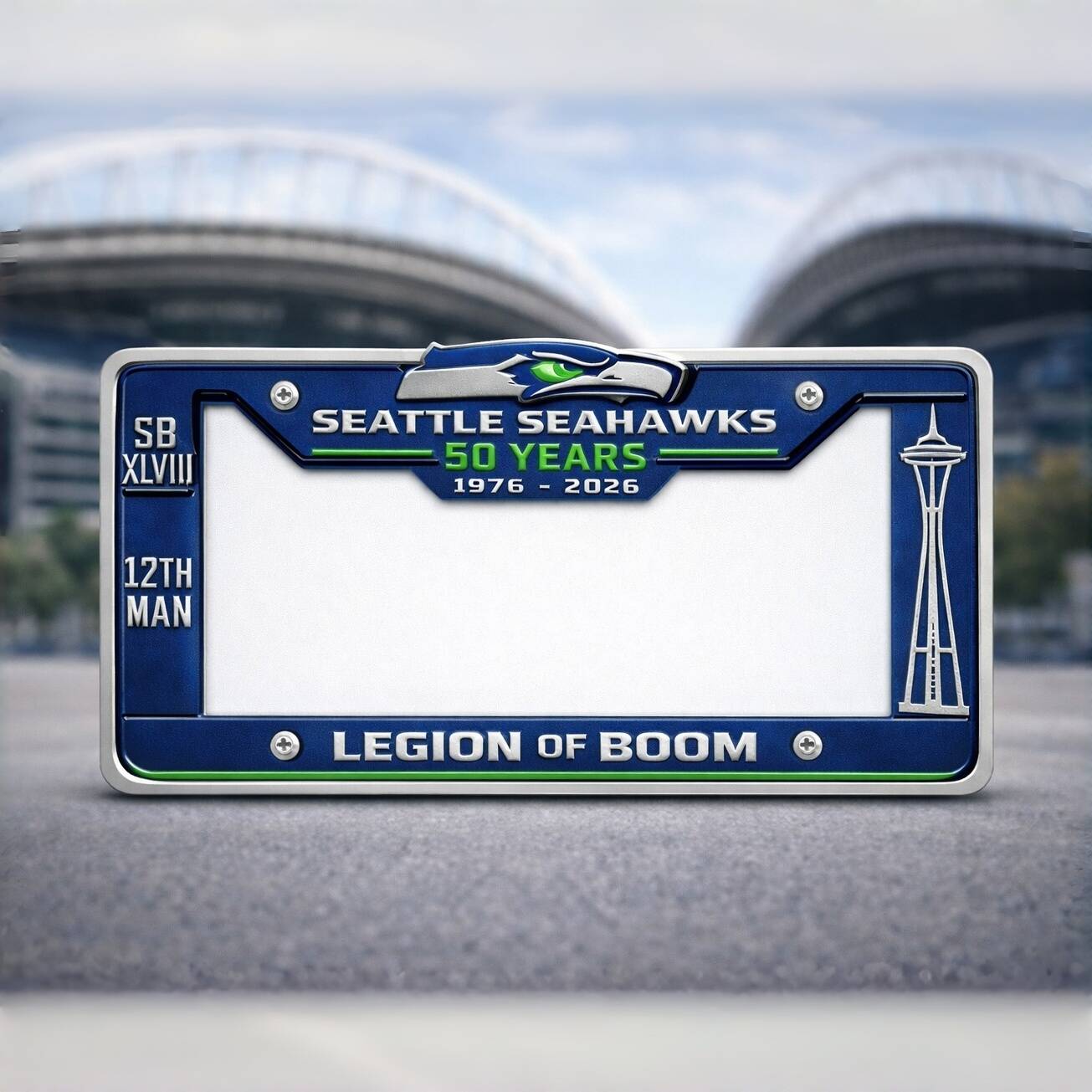 Seahawks 50th Anniversary License Plate Frame