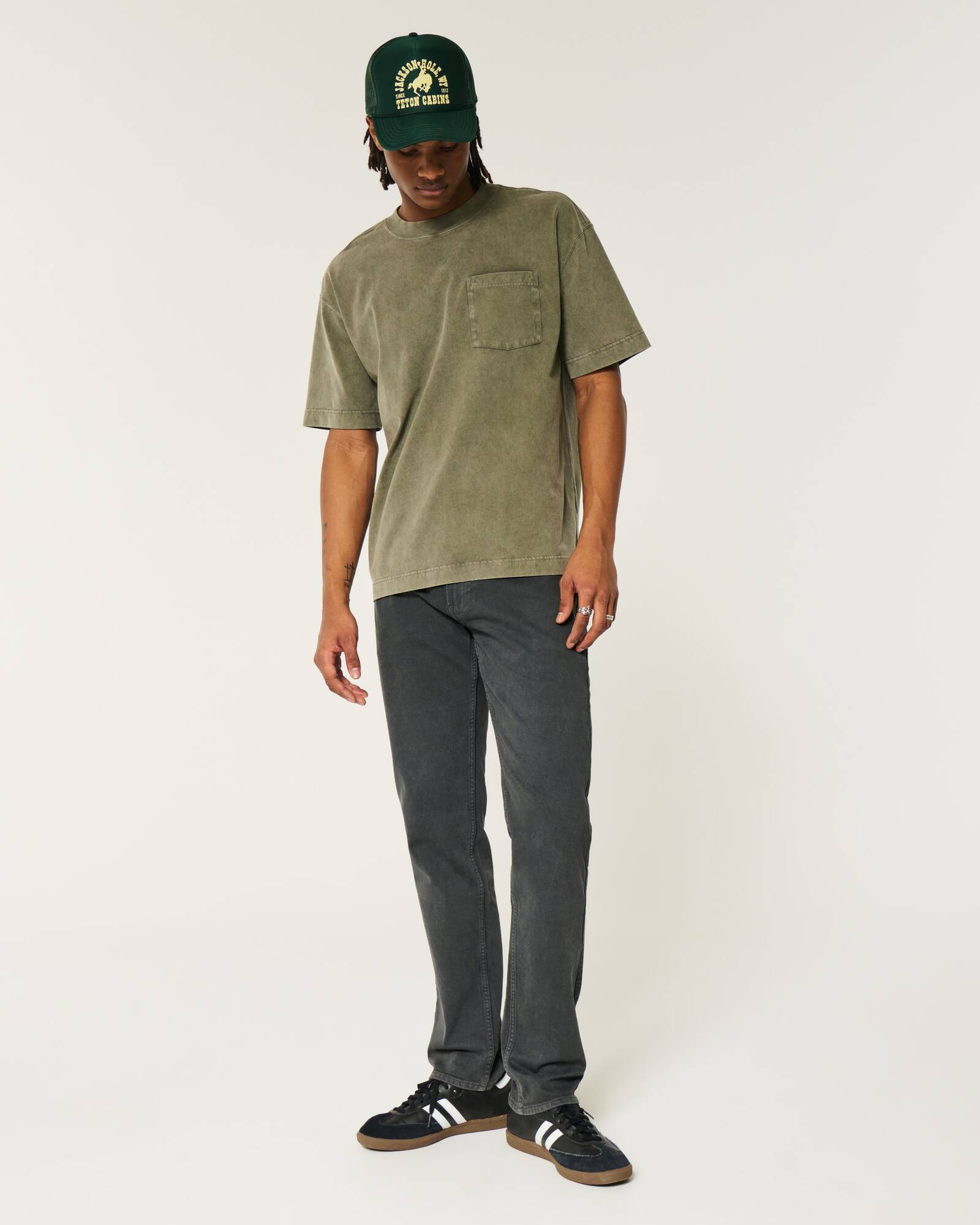 Black No Fade Slim Straight Jeans