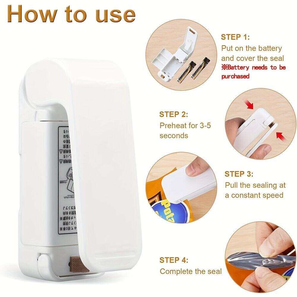 Portable Mini Heat Sealer for Food Bags - Thermal Plastic Bag Closure for Freshness - Easy to Use Packing Kitchen Accessory