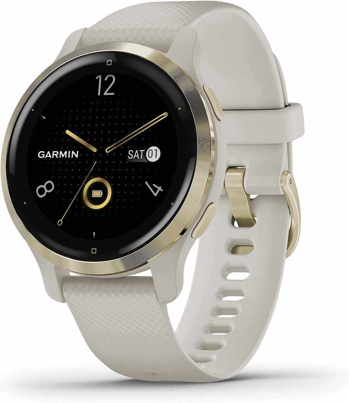 Garmin Venu 2, GPS Smartwatch with Advanced Health Monitoring and Fitness Features, Slate Bezel with Black Case and Silicone Band , 27.9 mm