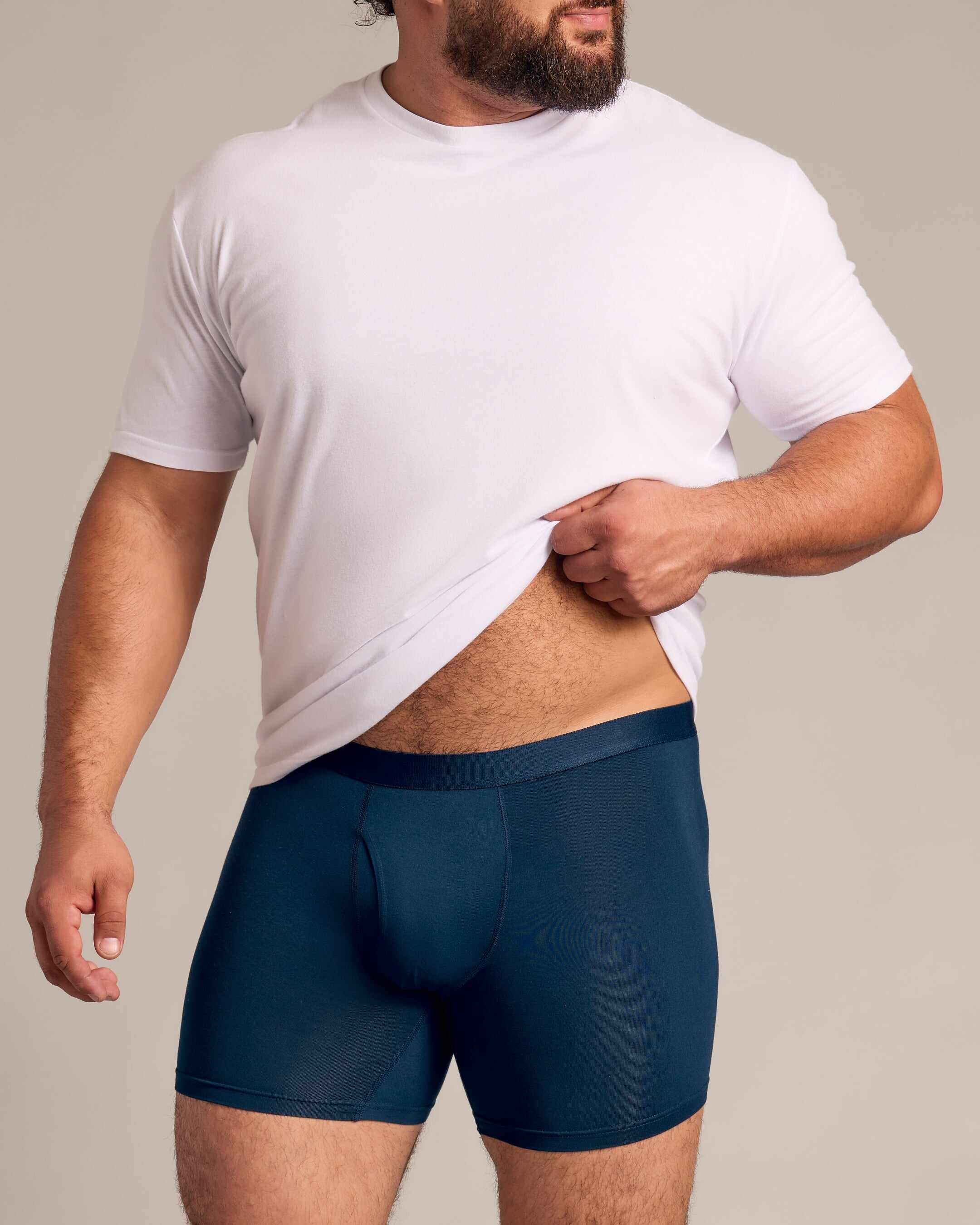 Navy Boxer Briefs W/ Fly 3-Pack