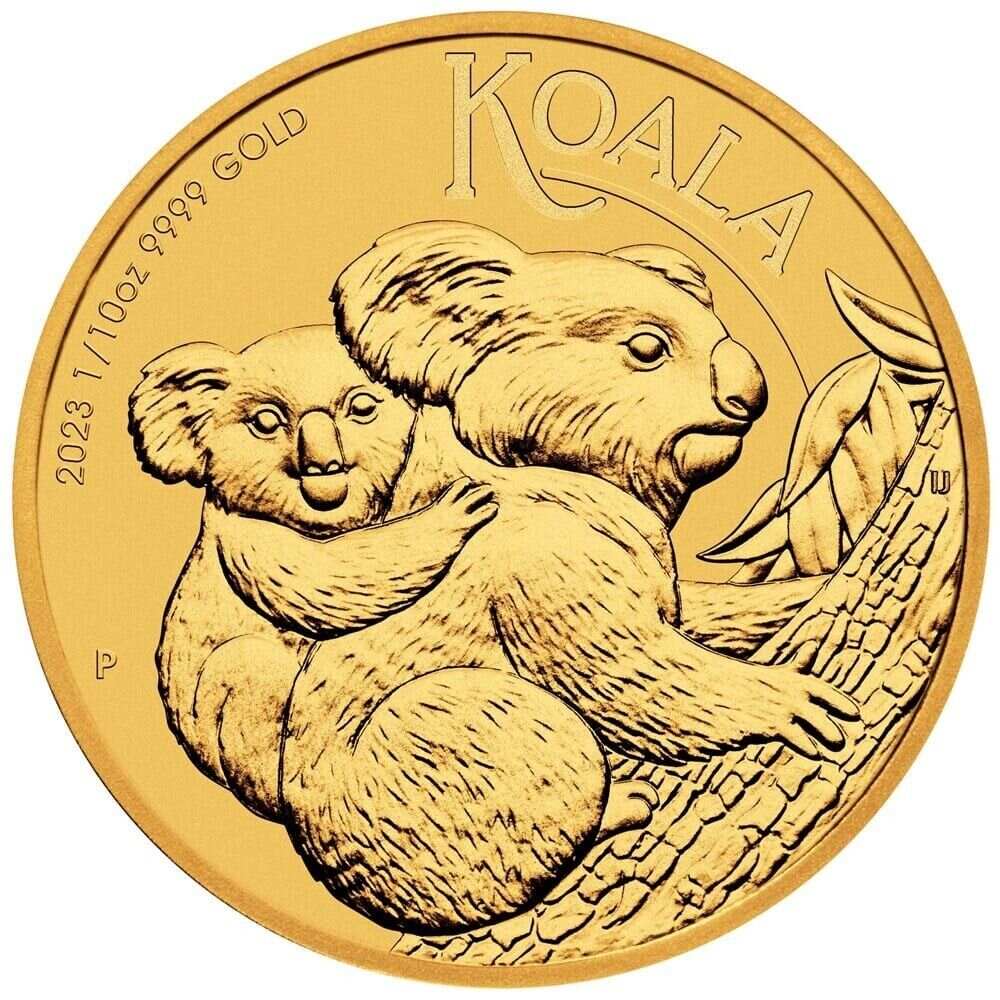 Perth Mint 1/10 Oz 24Kt 9999 Gold Australian Koala 2023 Bullion Coin