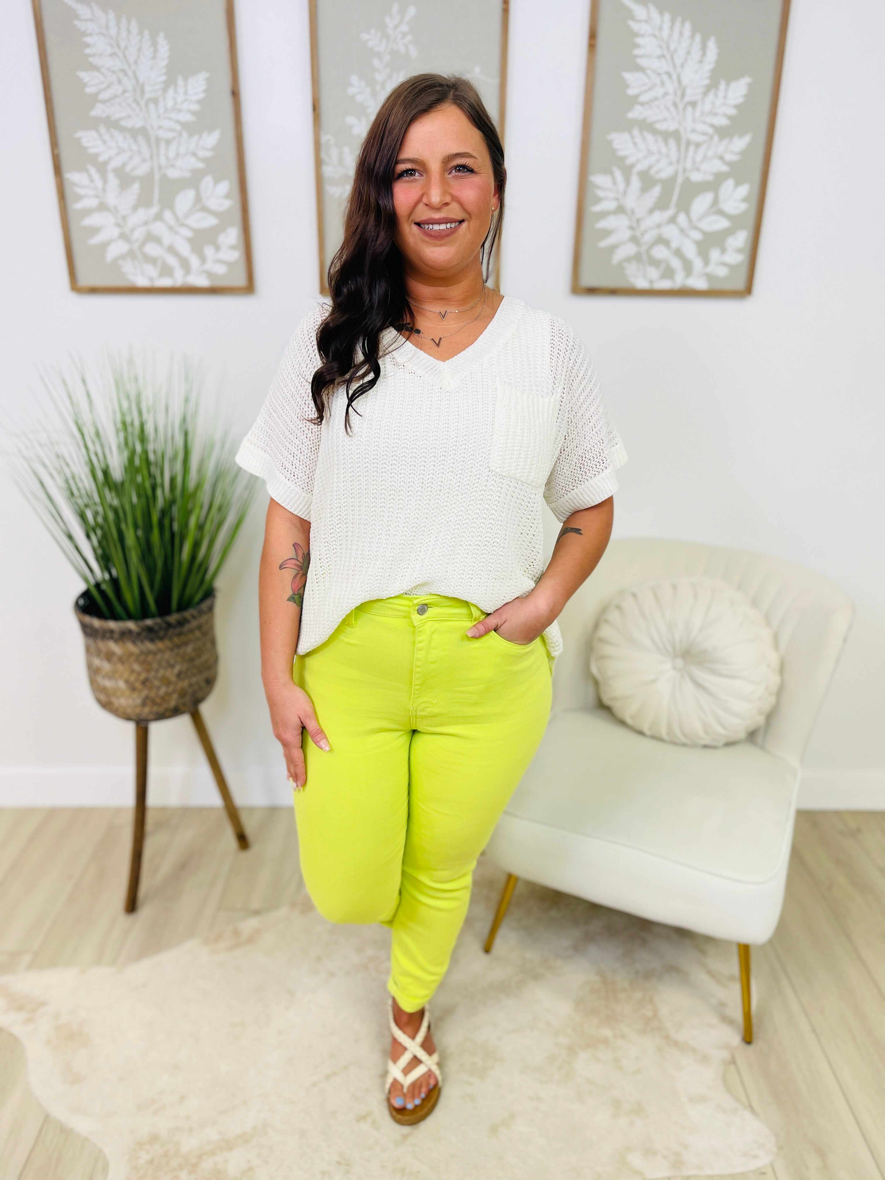 PLUS/REG Put A Lime In The Coconut Cuffed Slim Fit Jeans
