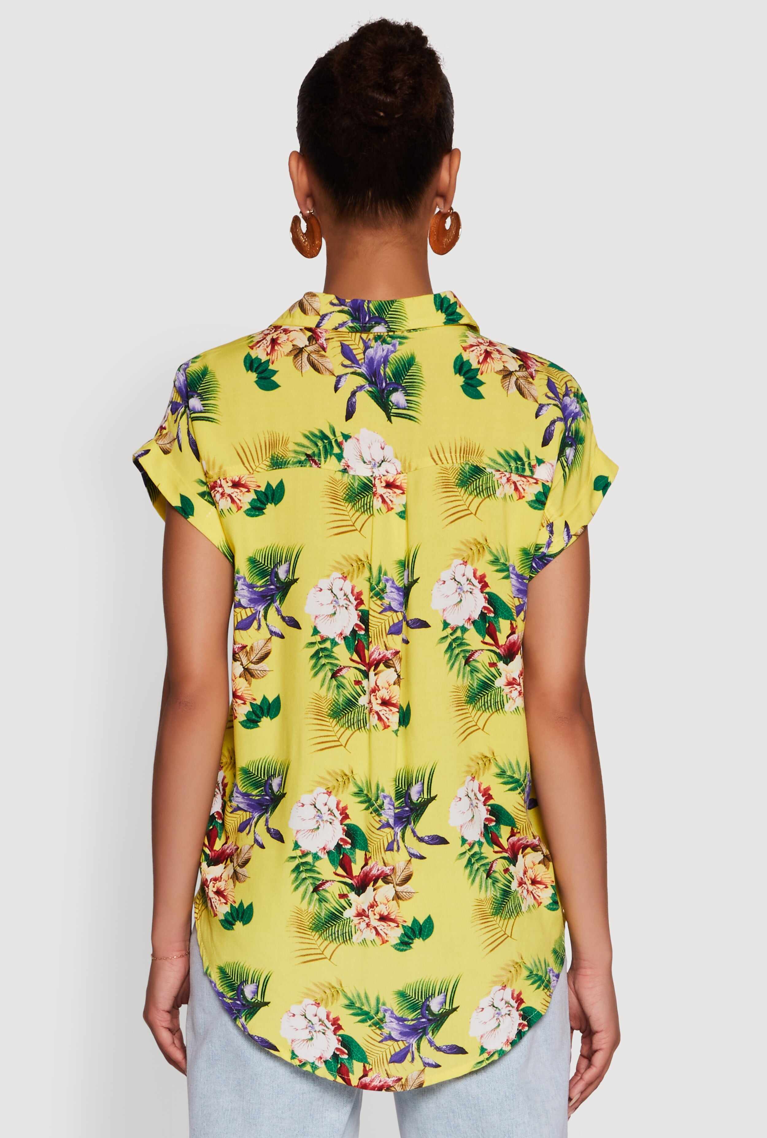 Printed Pattern Button Front Shirt