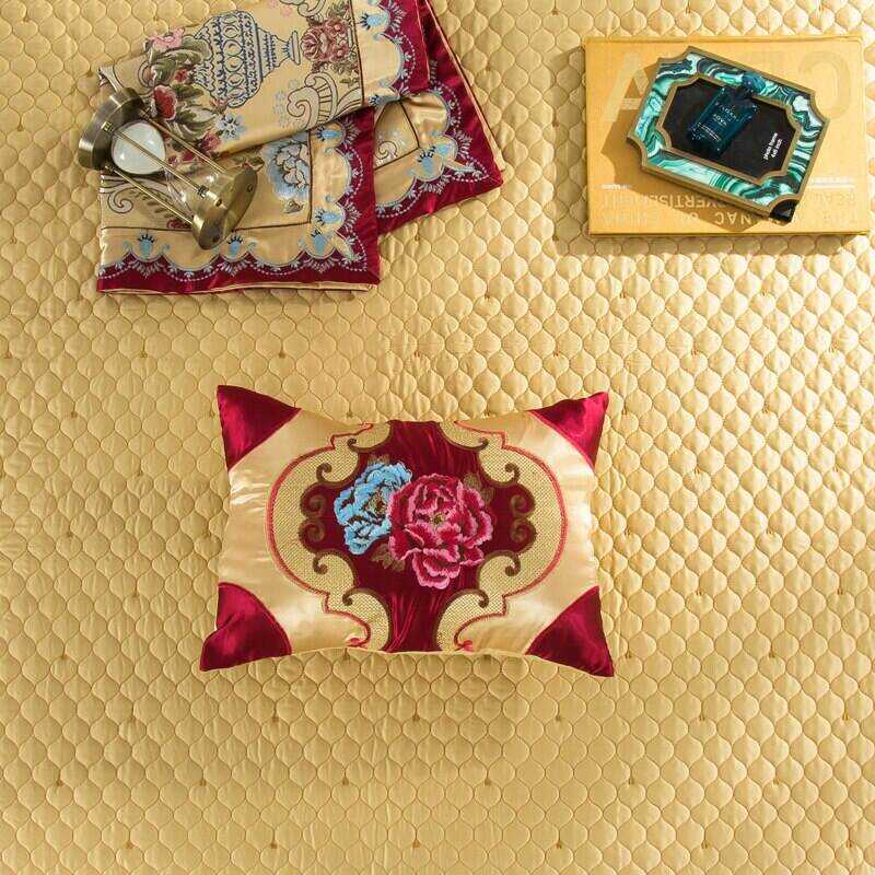 Kaleyra Silver Golden Silk Satin Cotton Duvet Cover Set