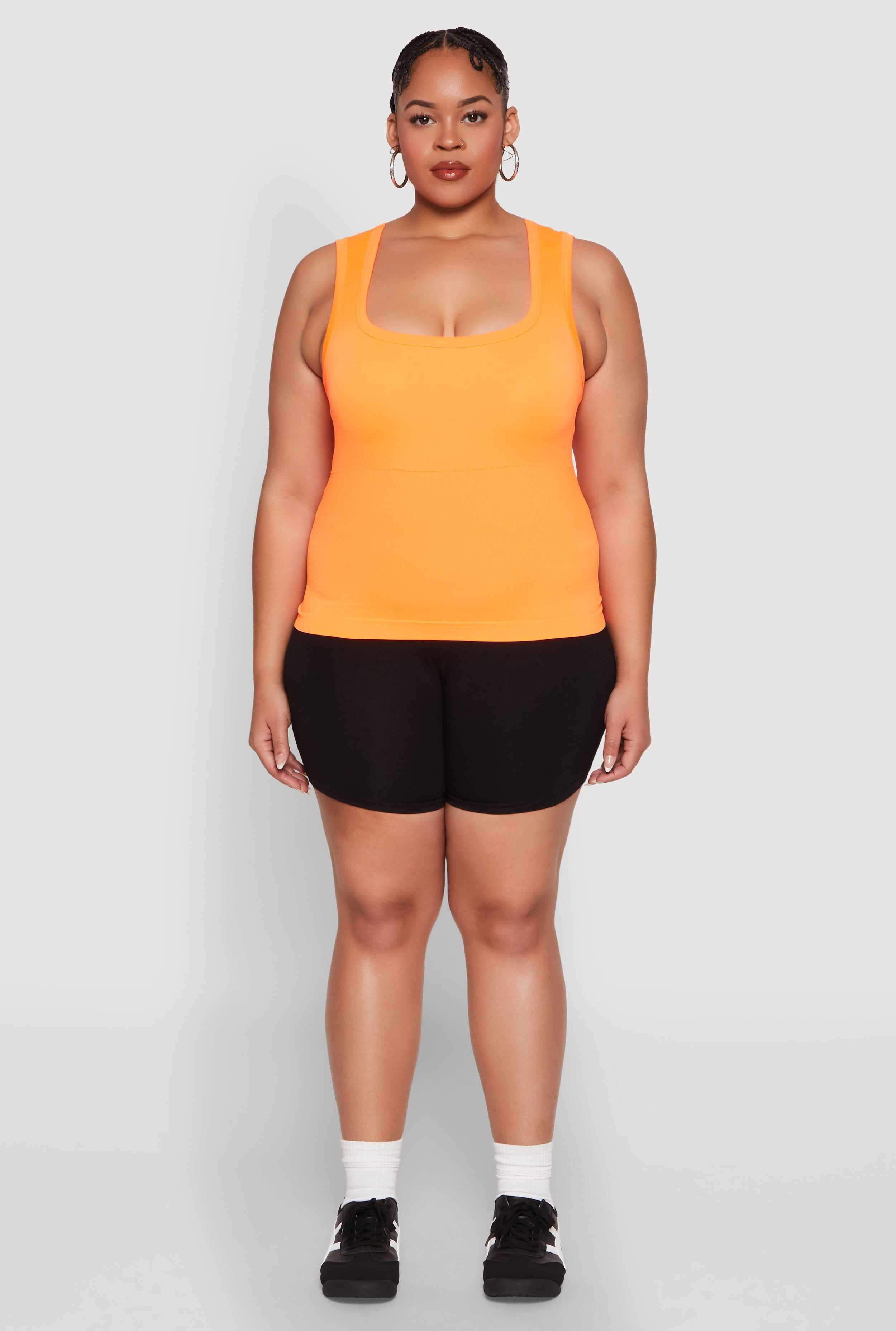 Plus Size Seamless Square Neck Tank Top
